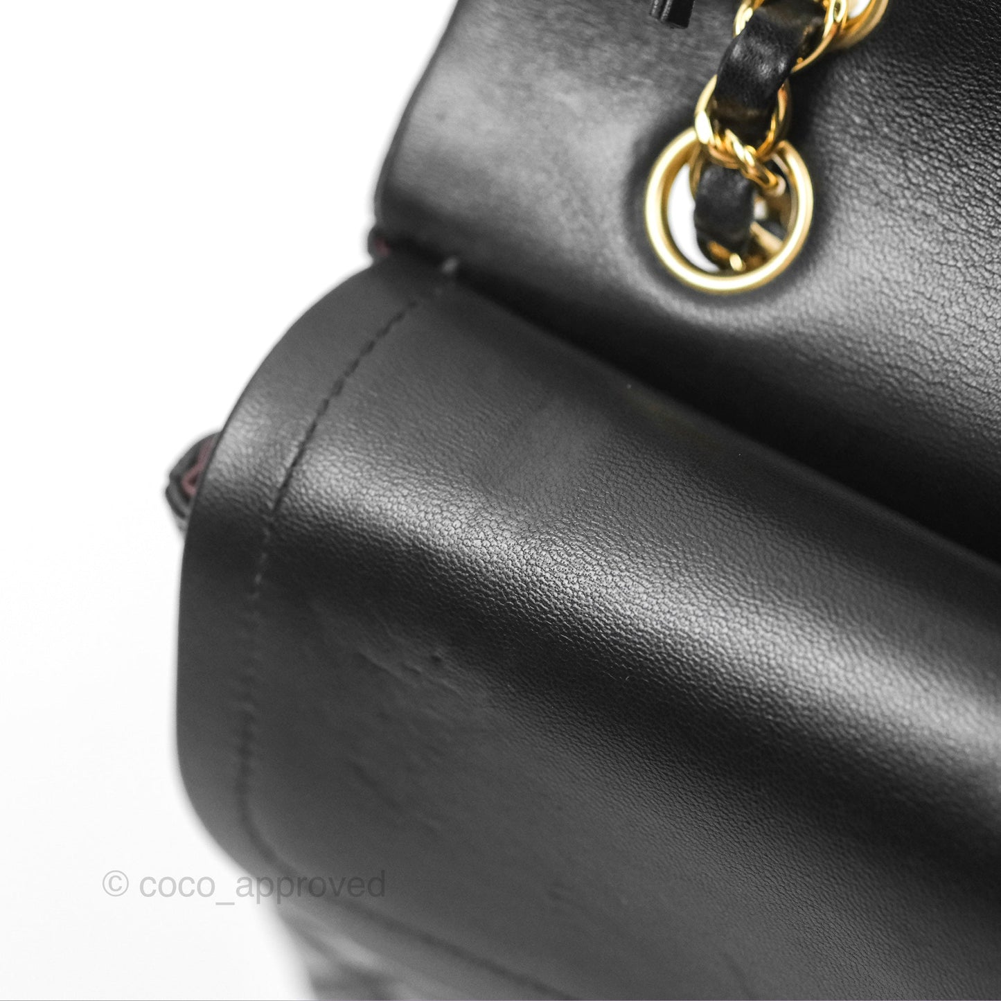Chanel Classic M/L Medium Flap Quilted Black Lambskin Gold Hardware