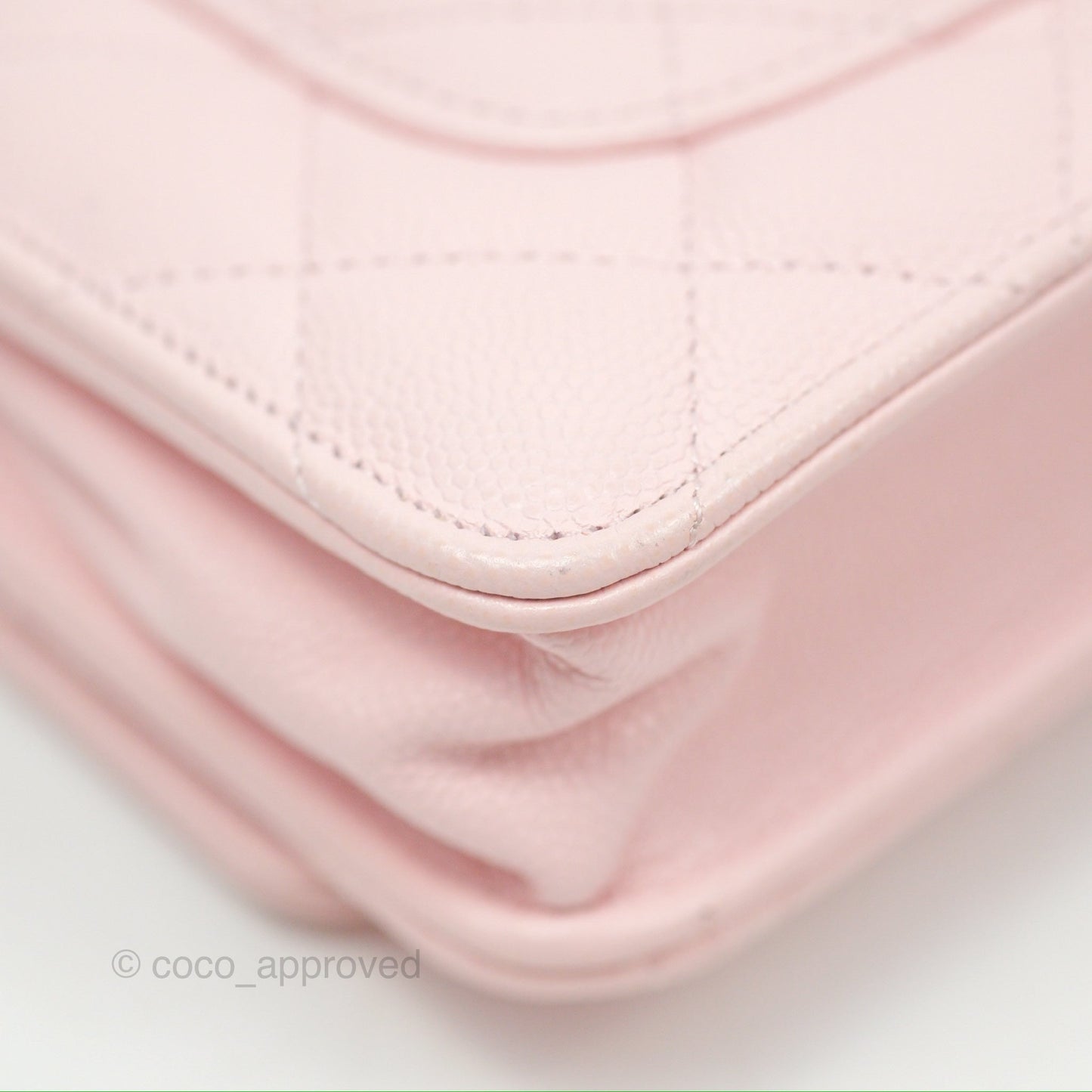 Chanel Quilted Classic Wallet On Chain WOC Pink Caviar Gold Hardware