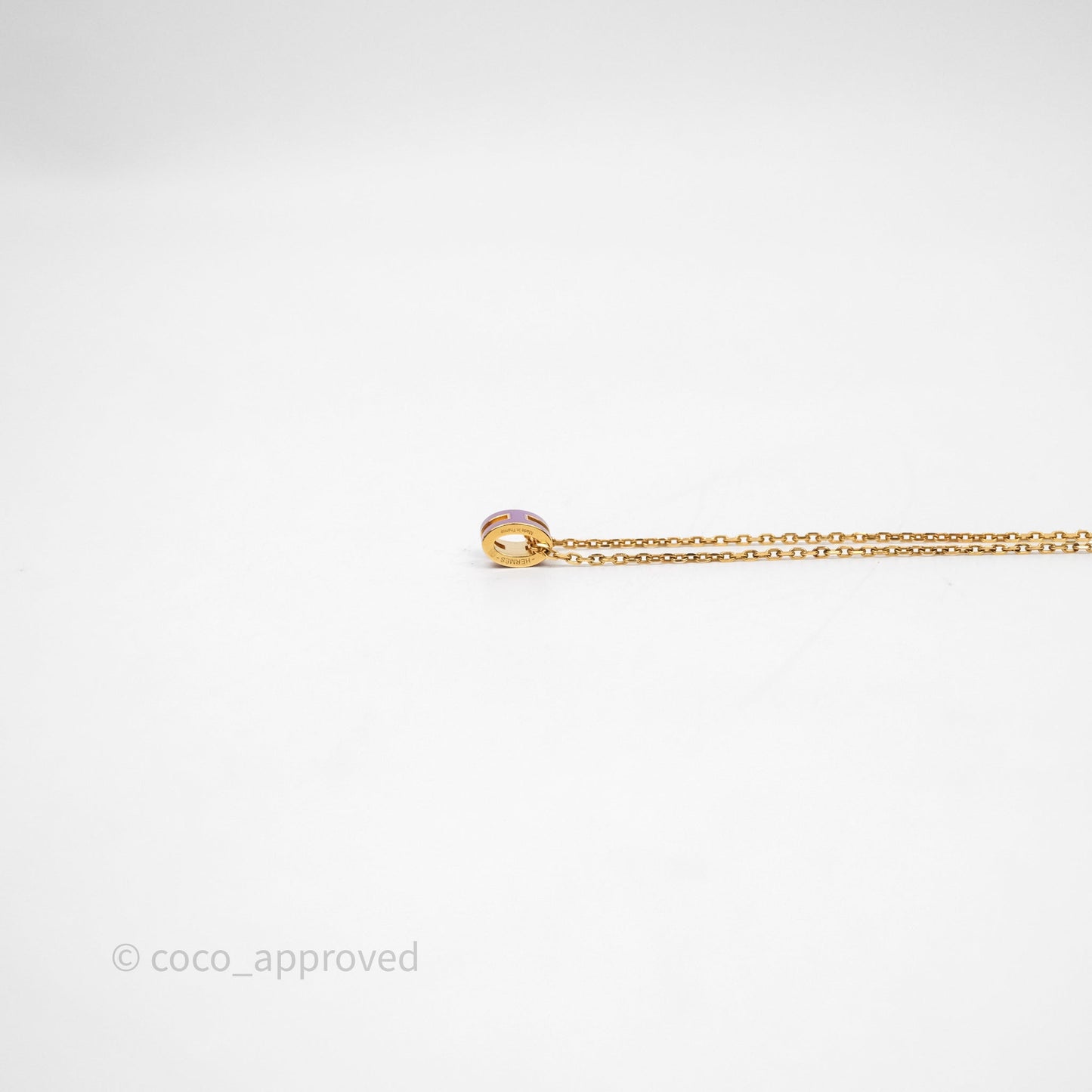 Hermès Mini Pop H Pendant Necklace Purple Gold Hardware