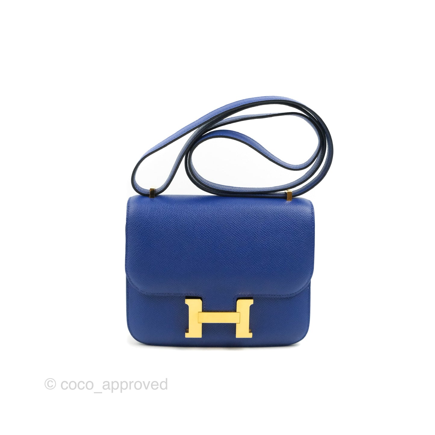Hermès Constance Mini 18cm Bleu Electric Epsom Gold Hardware