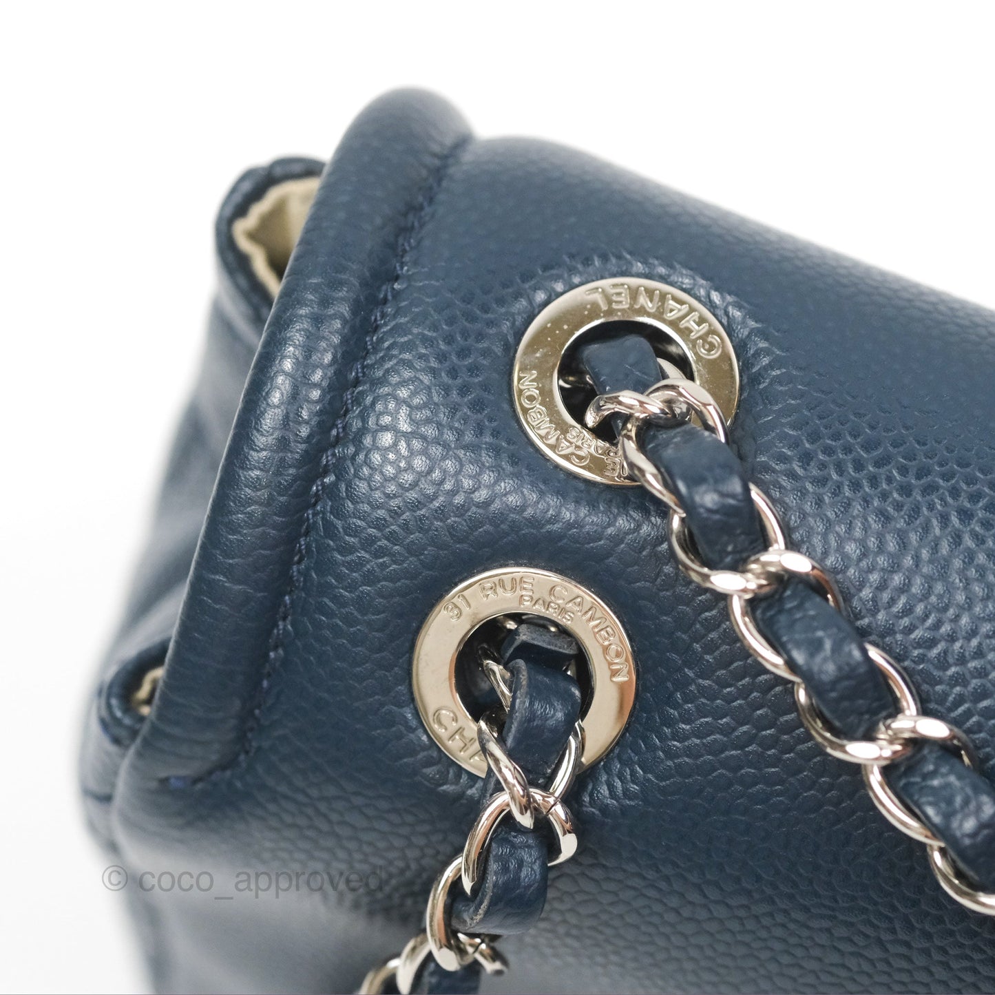 Chanel Medium Timeless CC Flap Bag Navy Caviar Silver Hardware