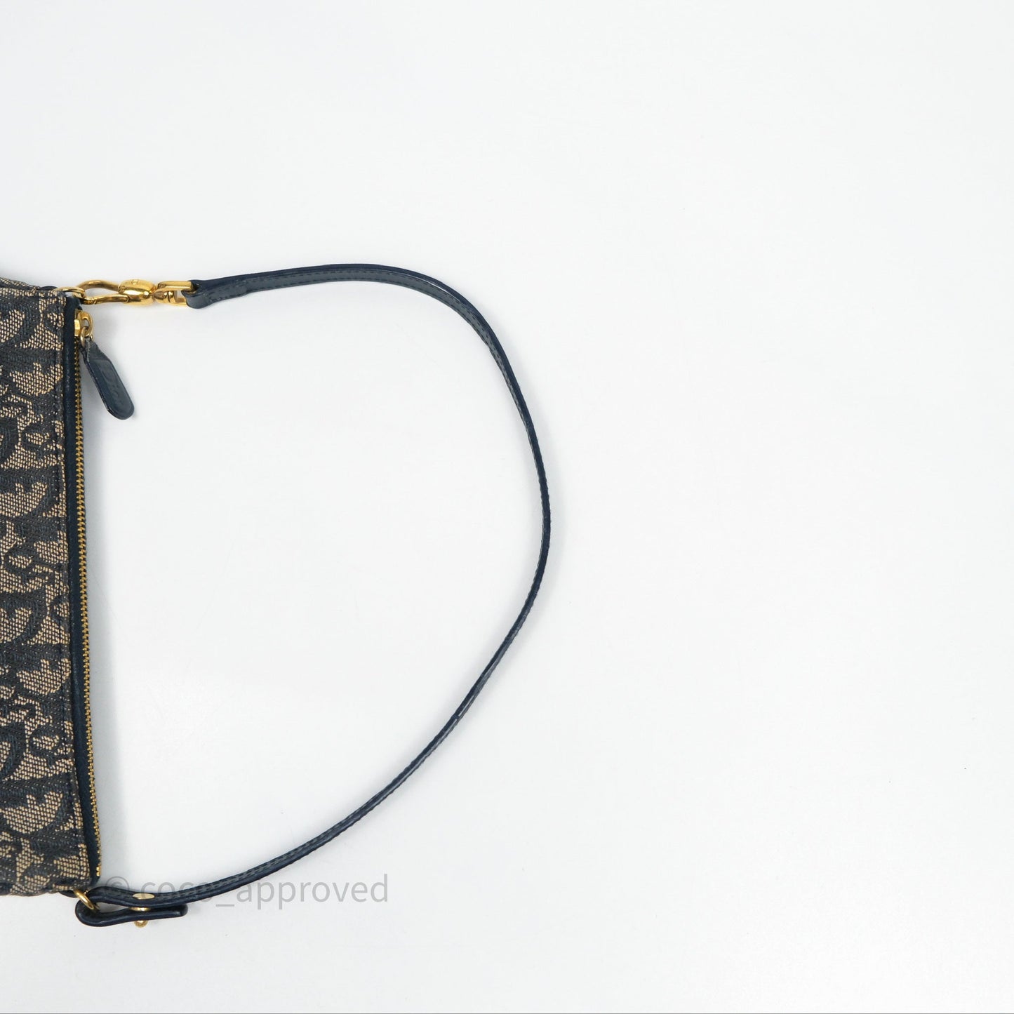 Christian Dior Vintage Mini Saddle Bag Blue Oblique Jacquard