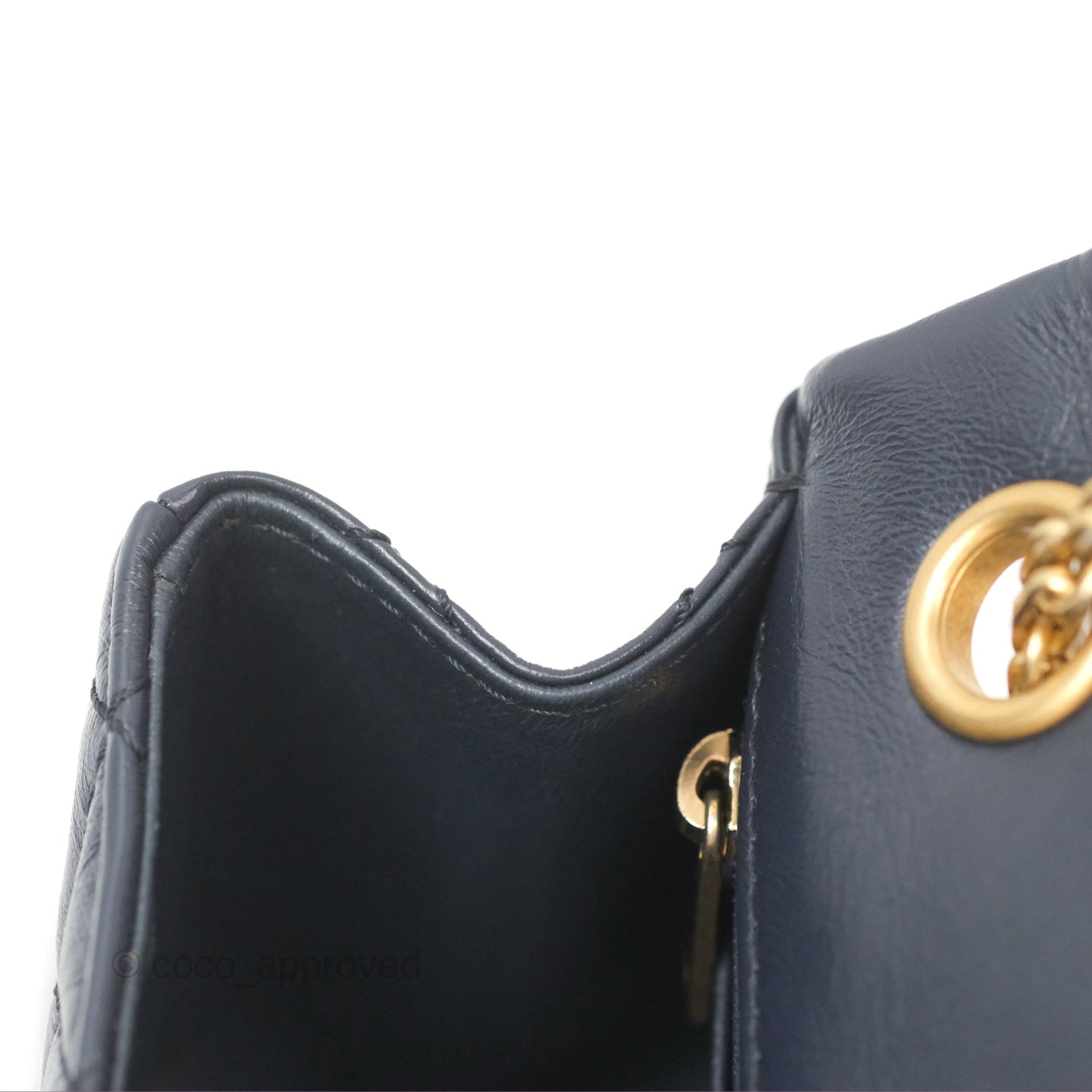 Chanel Mini Reissue 224 Navy Aged Calfskin Aged Gold Hardware