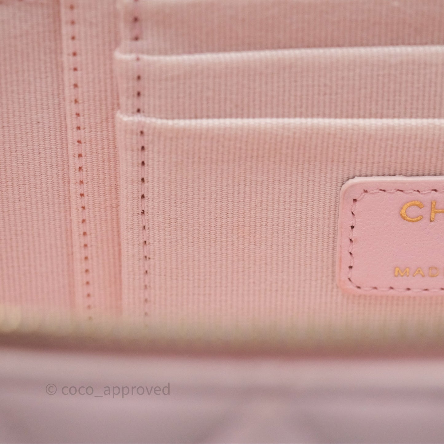 Chanel Vanity Rectangular Top Handle Light Pink Lambskin Gold Hardware