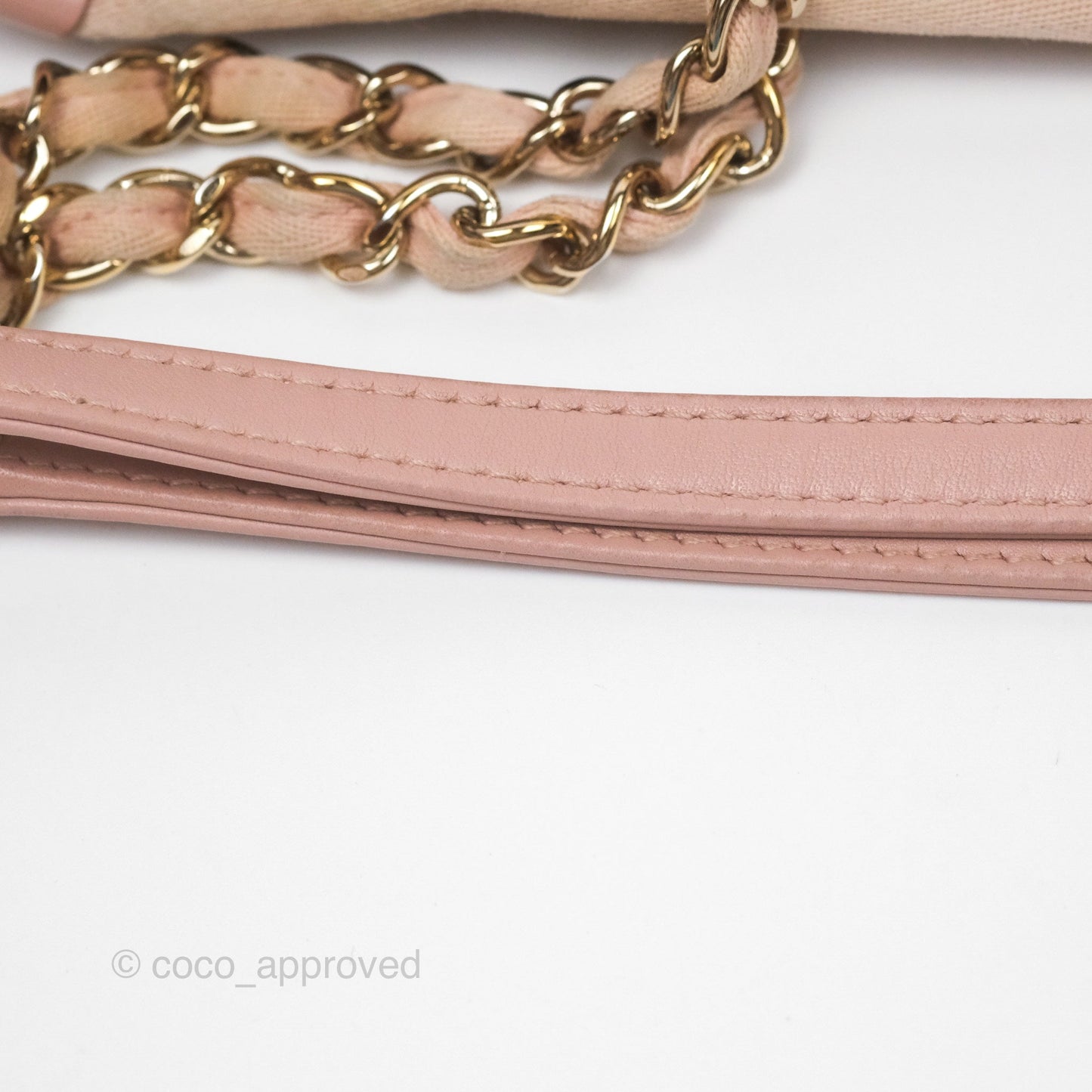 Chanel Small Vertical Deauville Canvas Pink Gold Hardware
