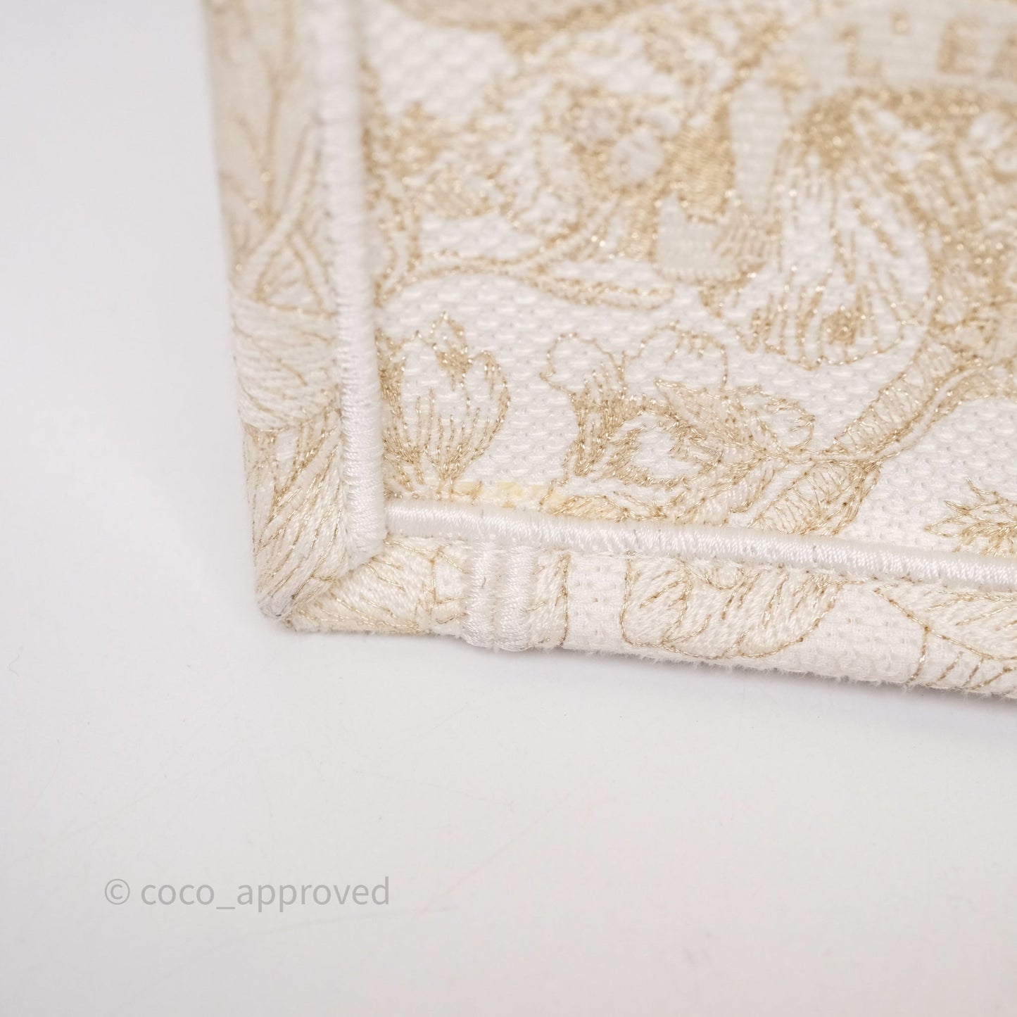 Christian Dior Medium Book Tote Latte Embroidery With Gold-Tone Metallic