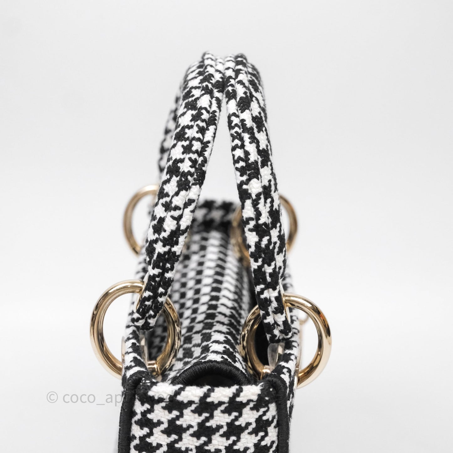Christian Dior Mini Lady D-Lite Bag Black White Houndstooth