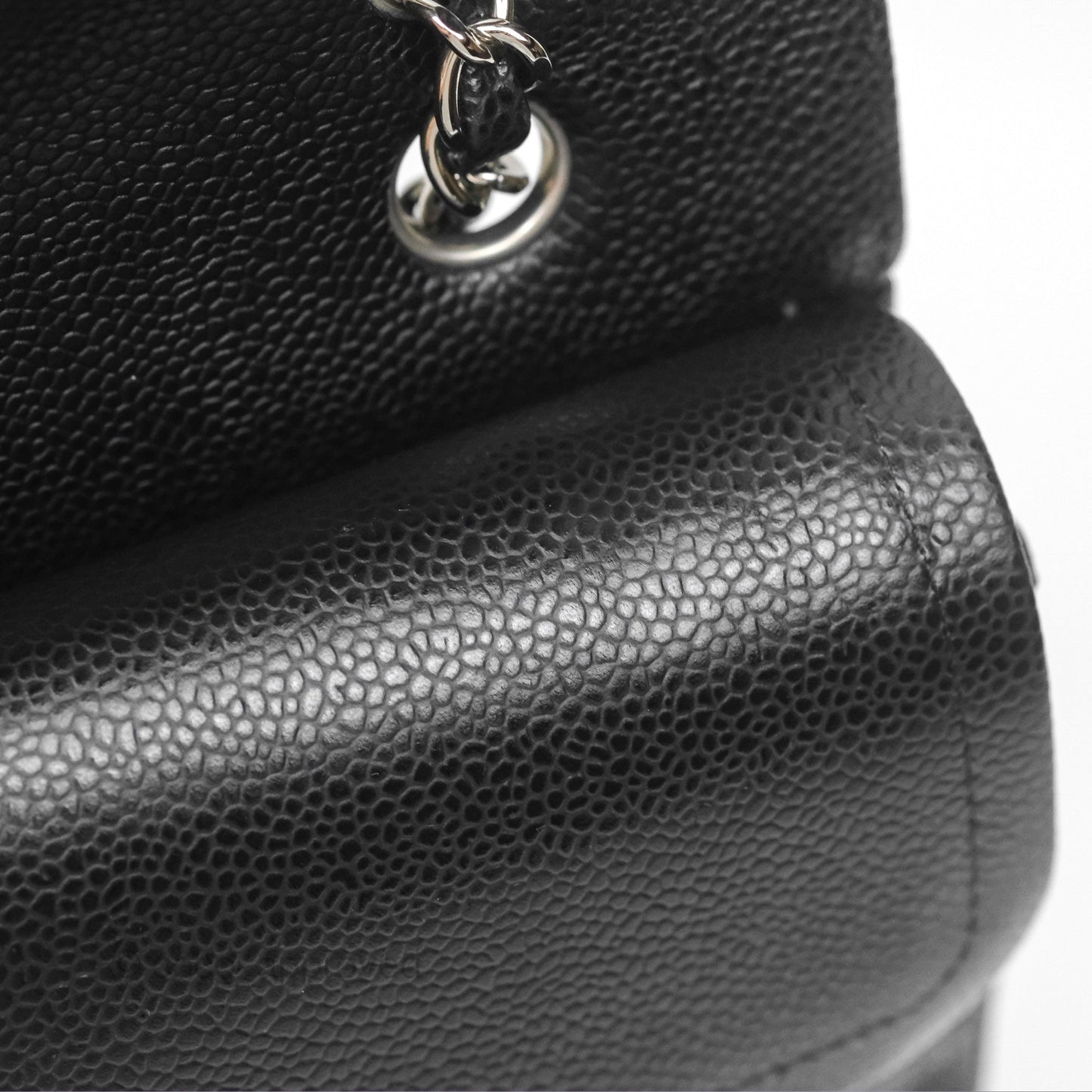 Chanel Classic M/L Medium Flap Quilted Black Caviar Silver Hardware