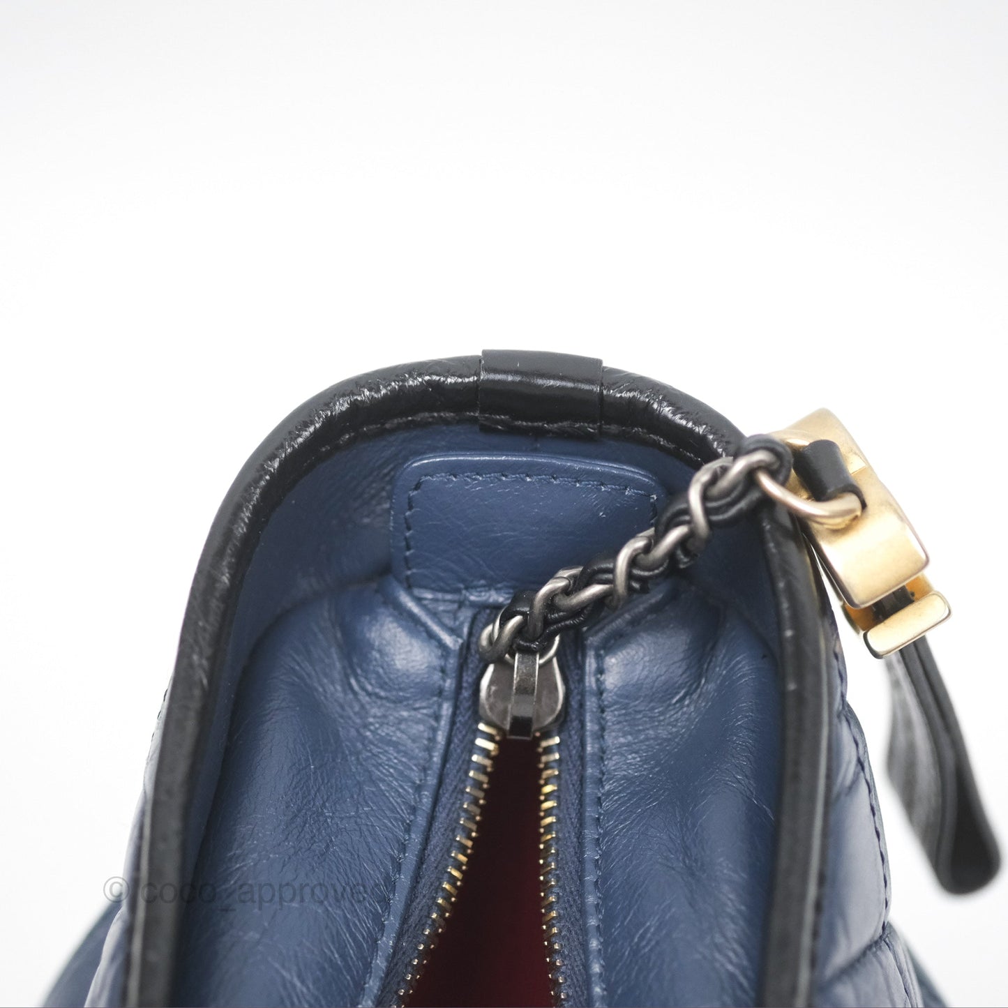 Chanel Large Gabrielle Hobo Navy Black Aged Calfskin Mixed Hardware