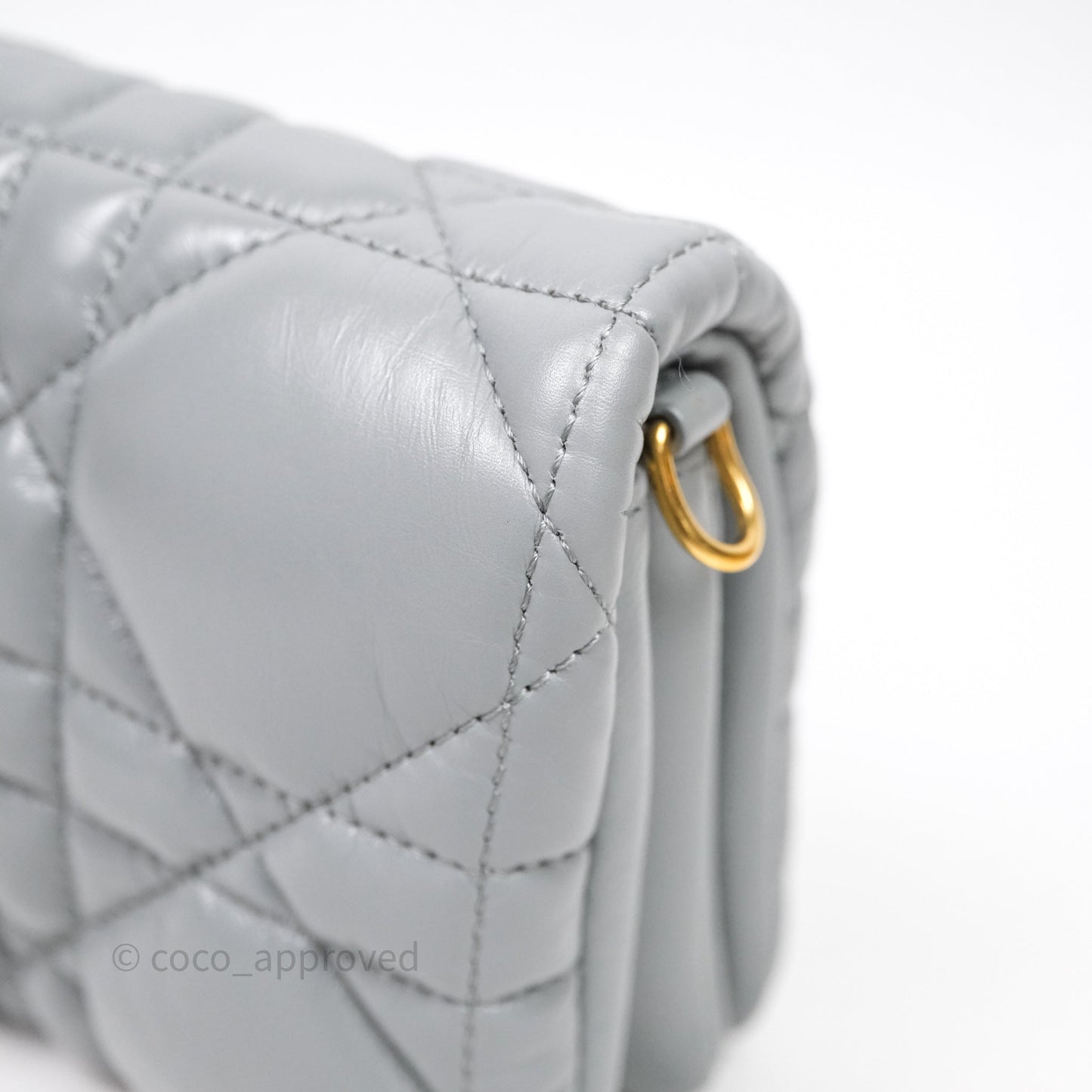 Christian Dior Mini Caro Bag Grey Macrocannage
