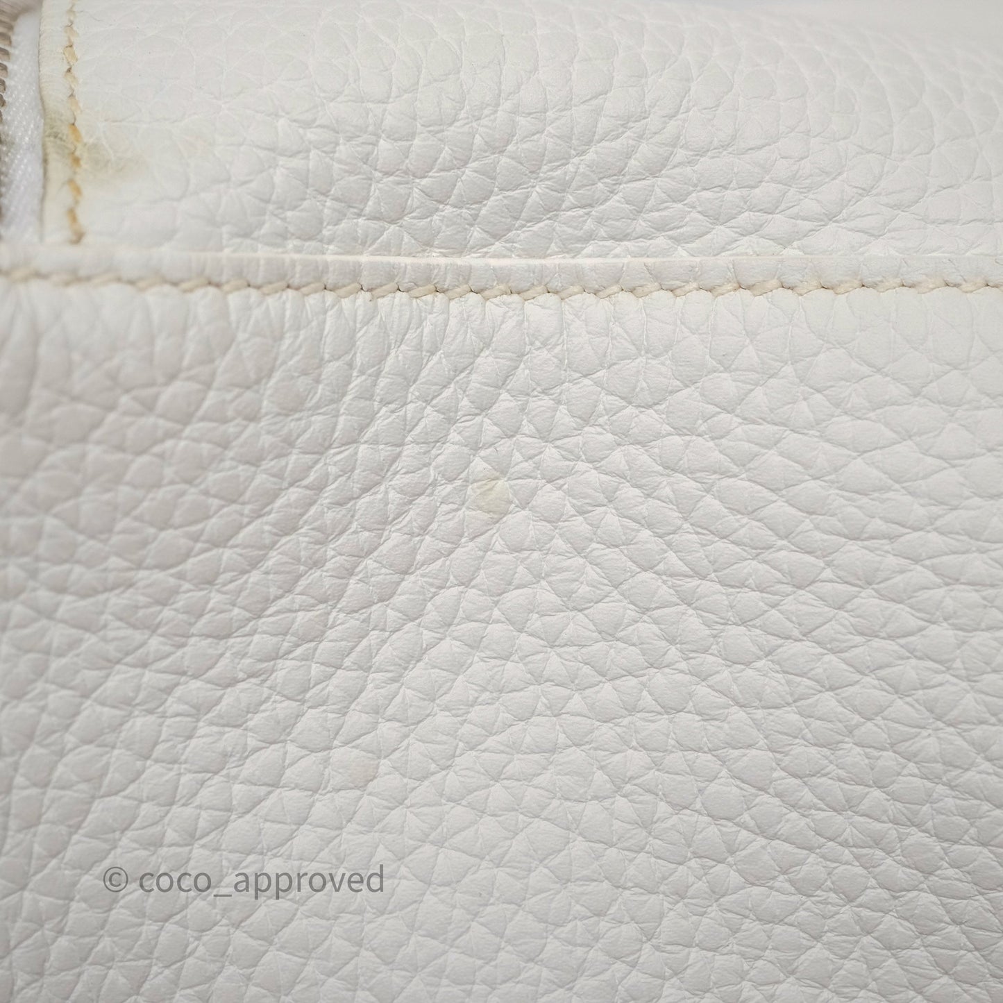 Hermès Lindy 30 White Clemence Palladium Hardware