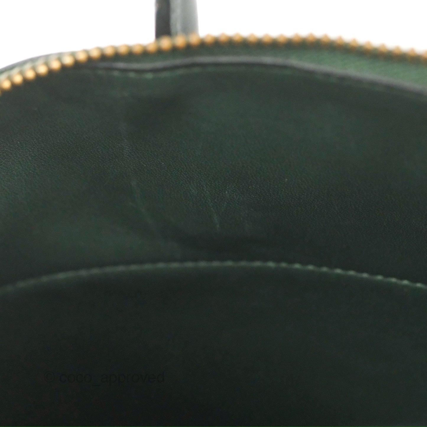 Hermès Vintage Bolide 27 Dark Green Box Leather Gold Hardware