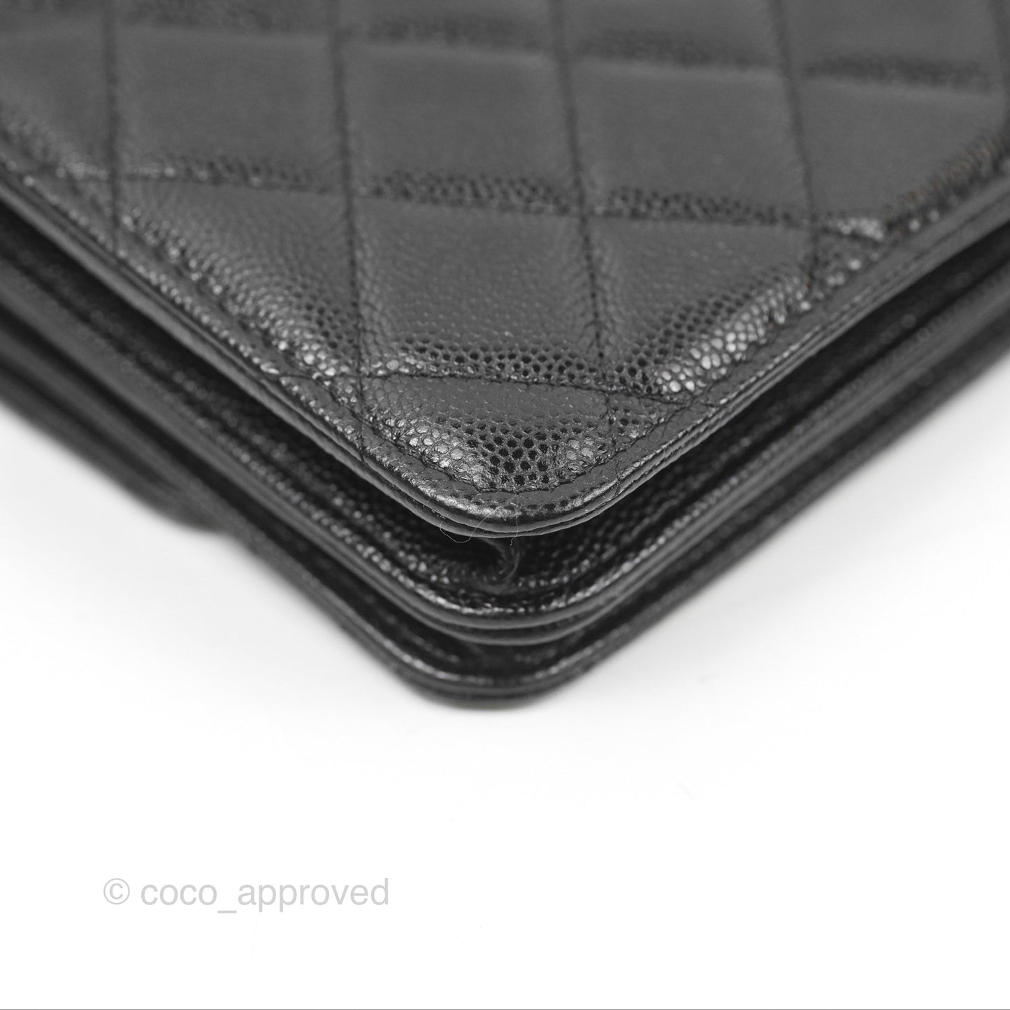 Chanel Square Flap WOC Black Caviar Gold Hardware
