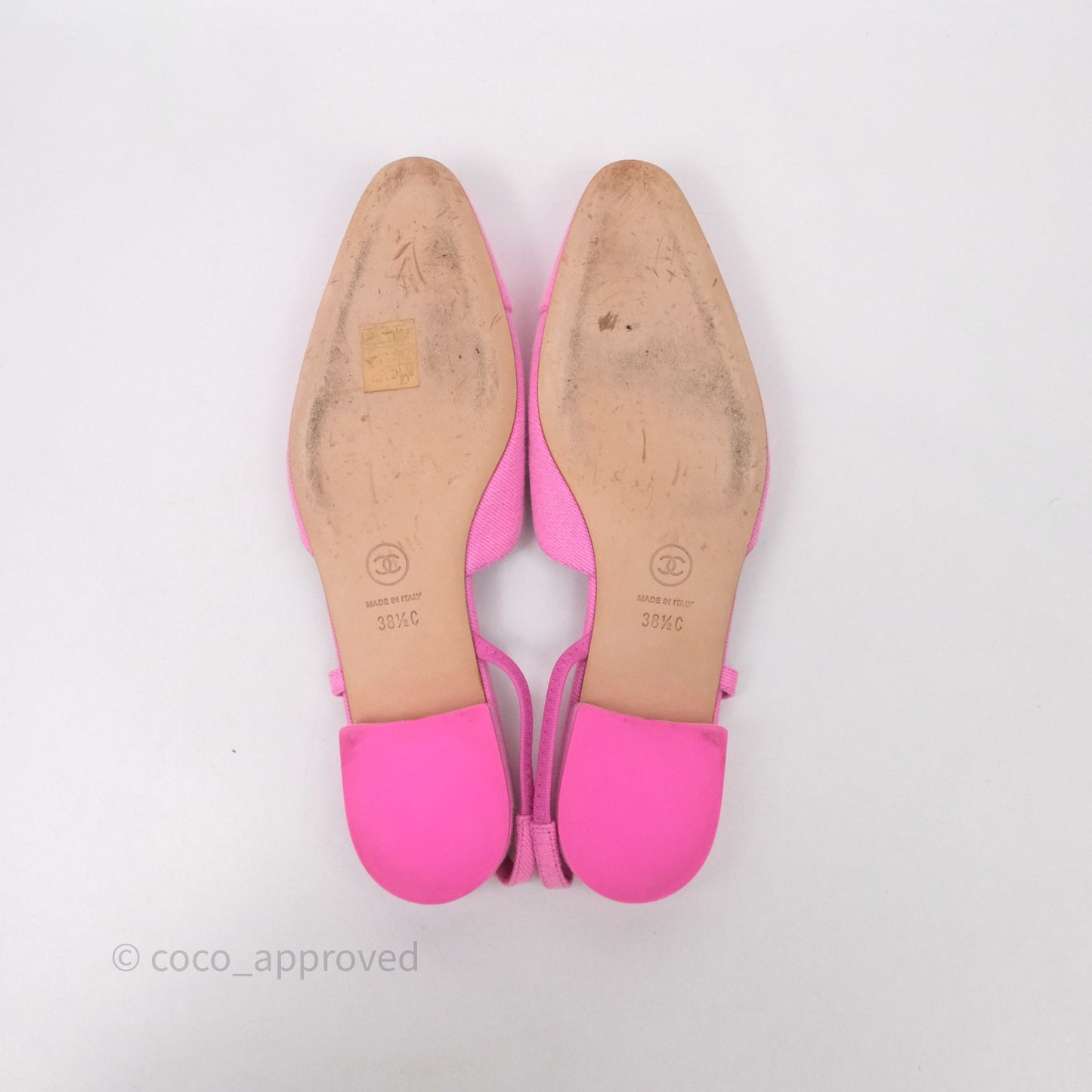 Chanel Classic Slingback Flats Pink Size 38.5