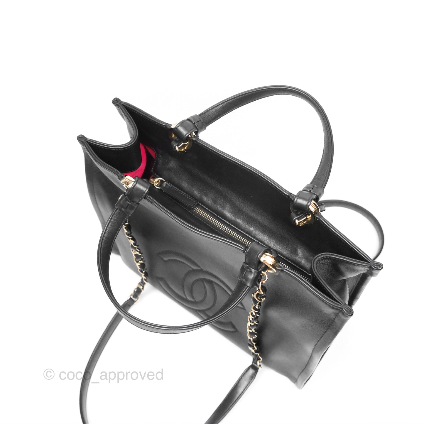 Chanel CC Zipped Shopping Tote Calfskin Gold Hardware
