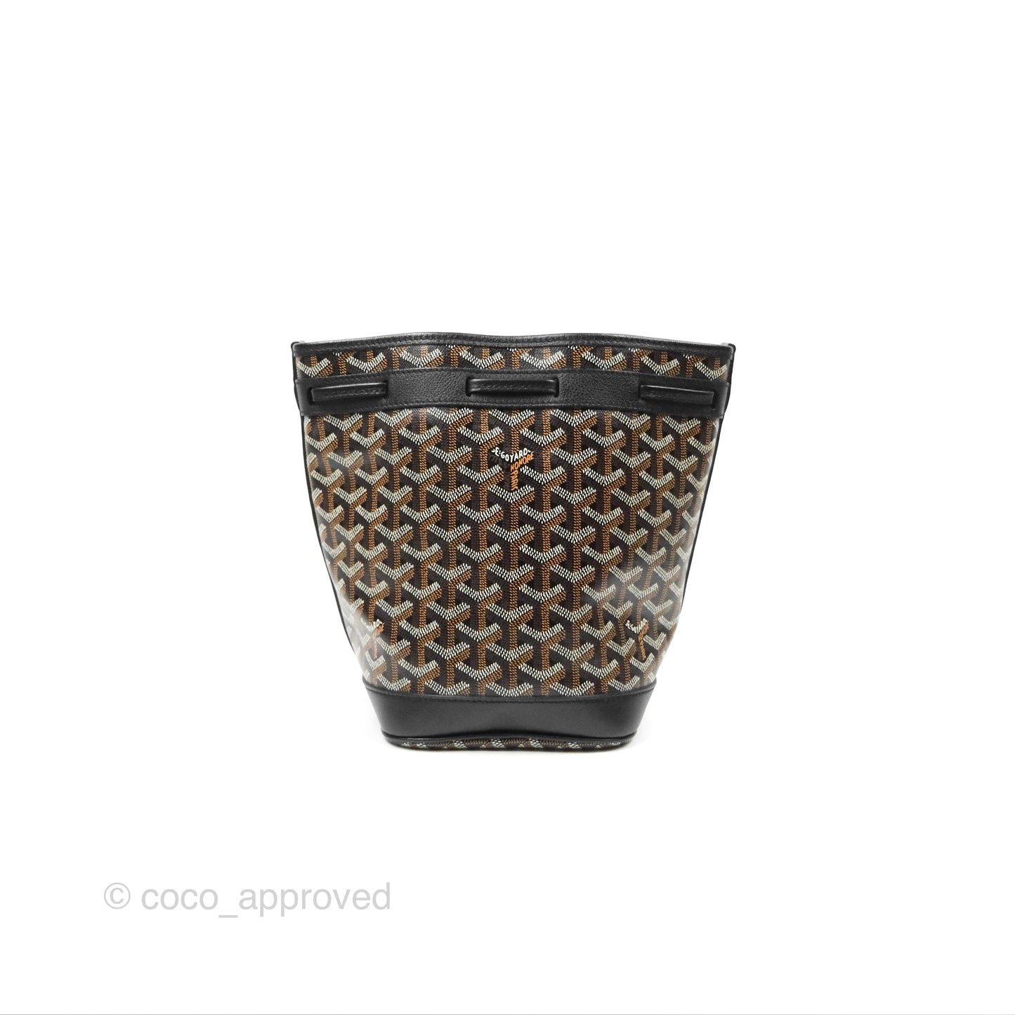 Goyard Petit Flot Bucket Bag Black Goyardine Canvas