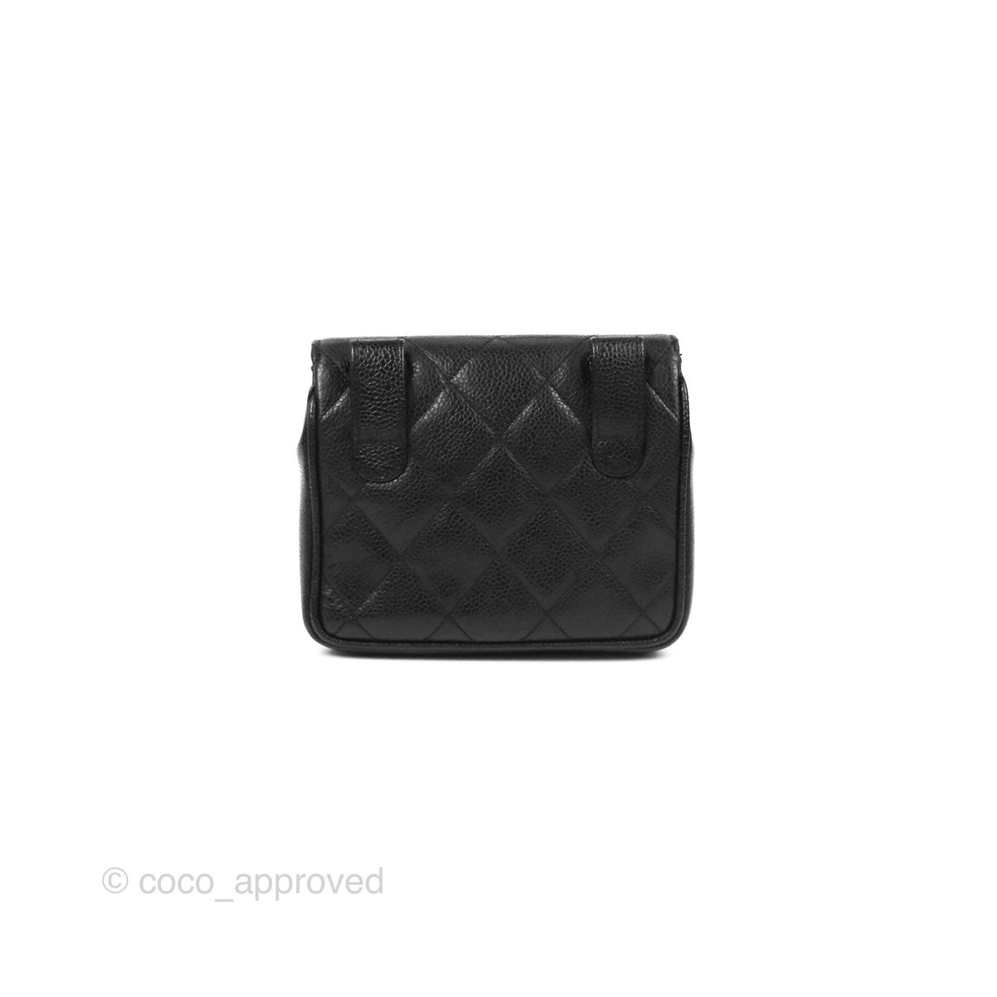 Chanel Vintage Belt Bag Quilted Black Caviar 24K Gold Hardware
