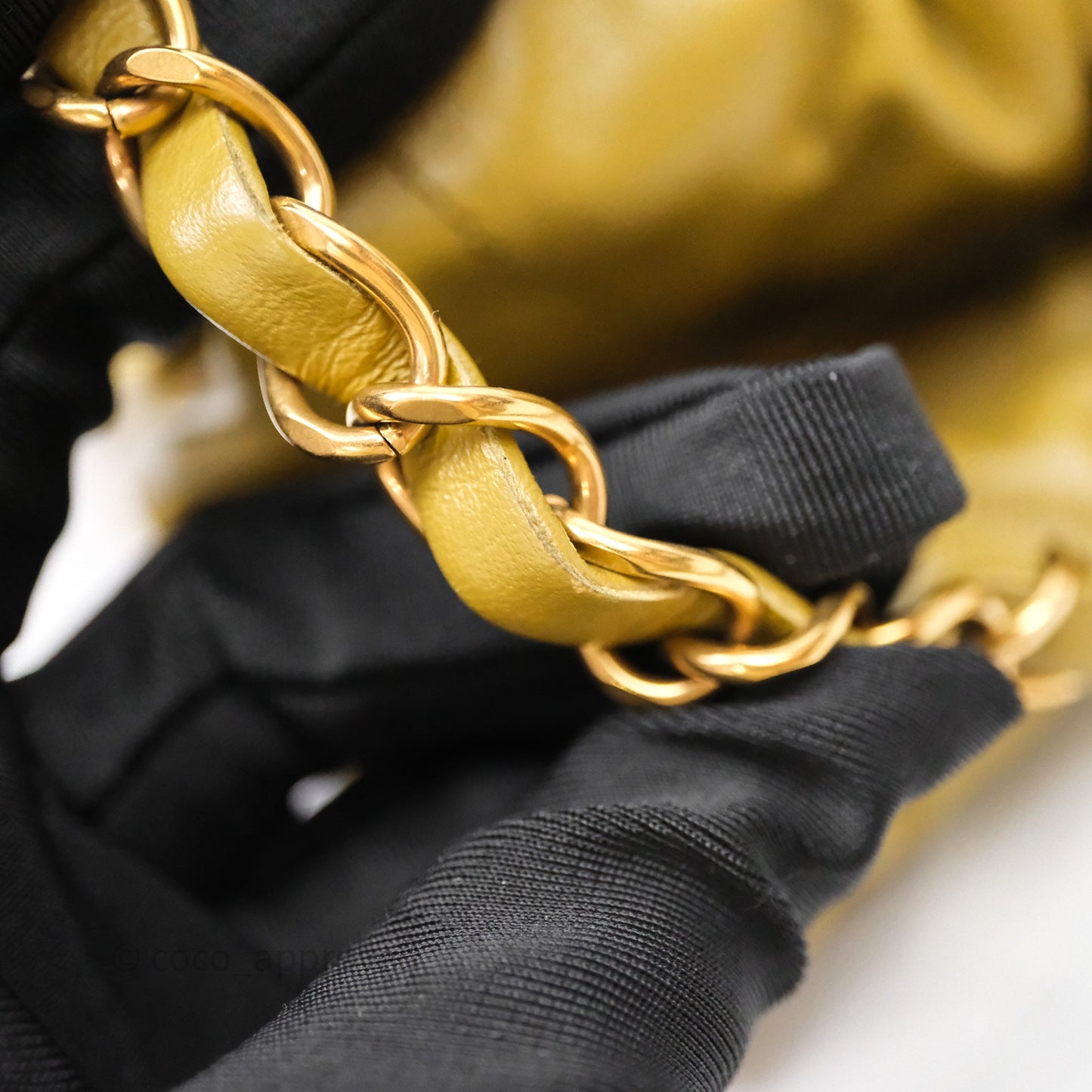 Chanel 22 Bag Medium Crumpled Olive Green Calfskin Aged Gold Hardware