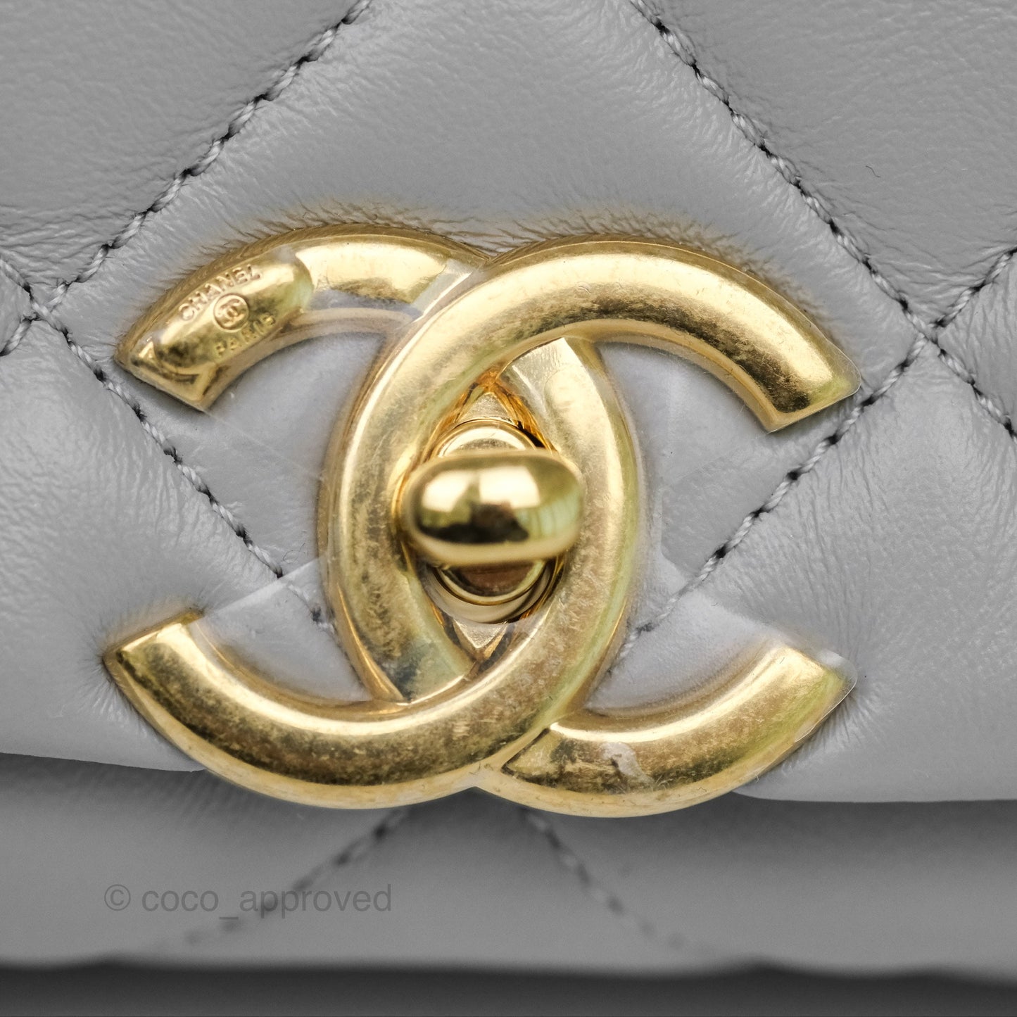 Chanel Medium Color Match Flap Grey Lambskin Aged Gold Hardware 22A