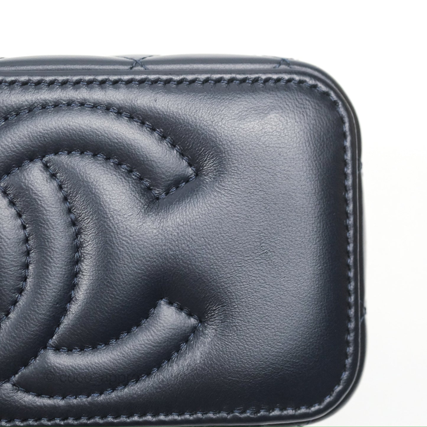 Chanel All Slide Vanity with Adjustable Chain Navy Lambskin Aged Gold Hardware