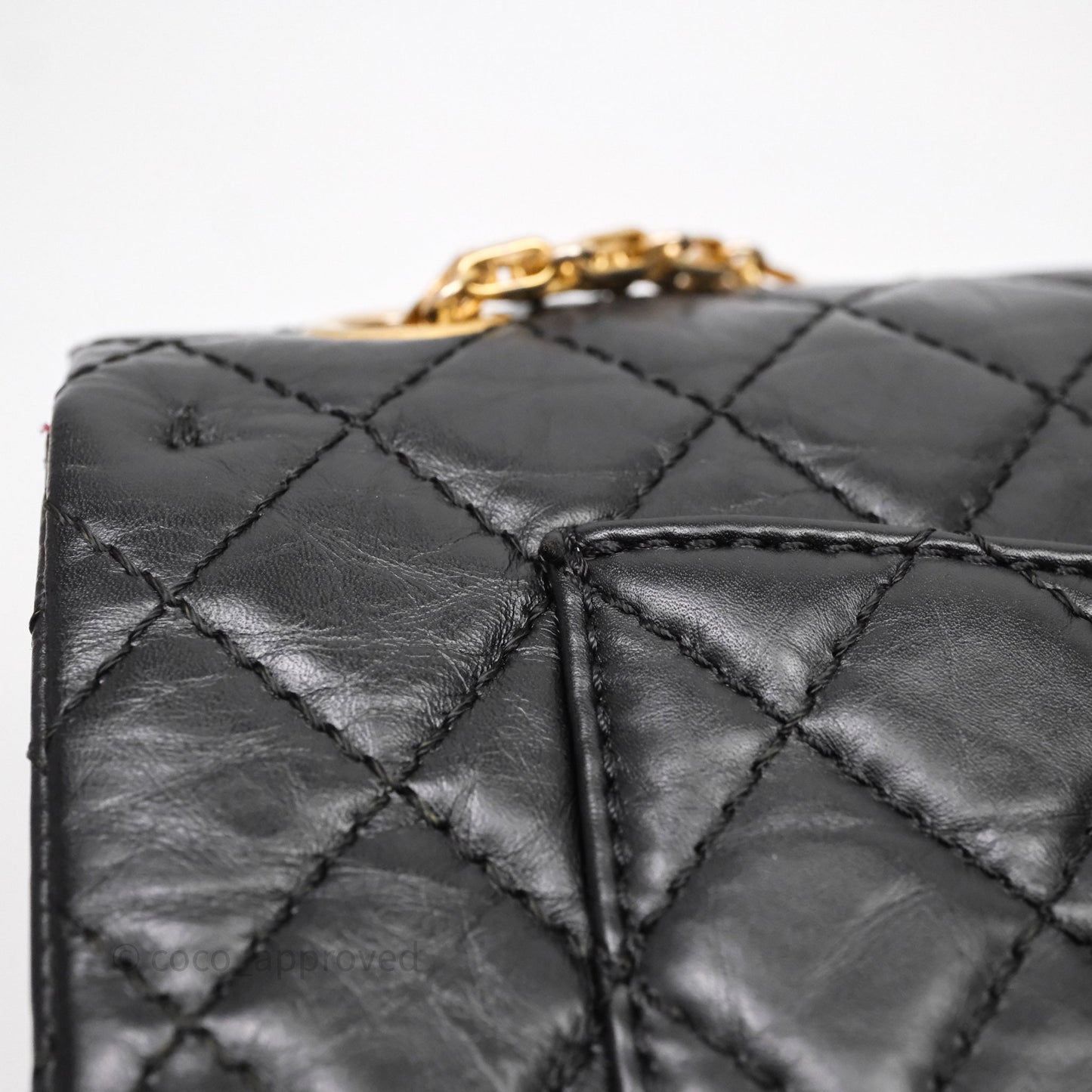 Chanel Reissue 225 Flap Black Aged Calfskin Gold Hardware