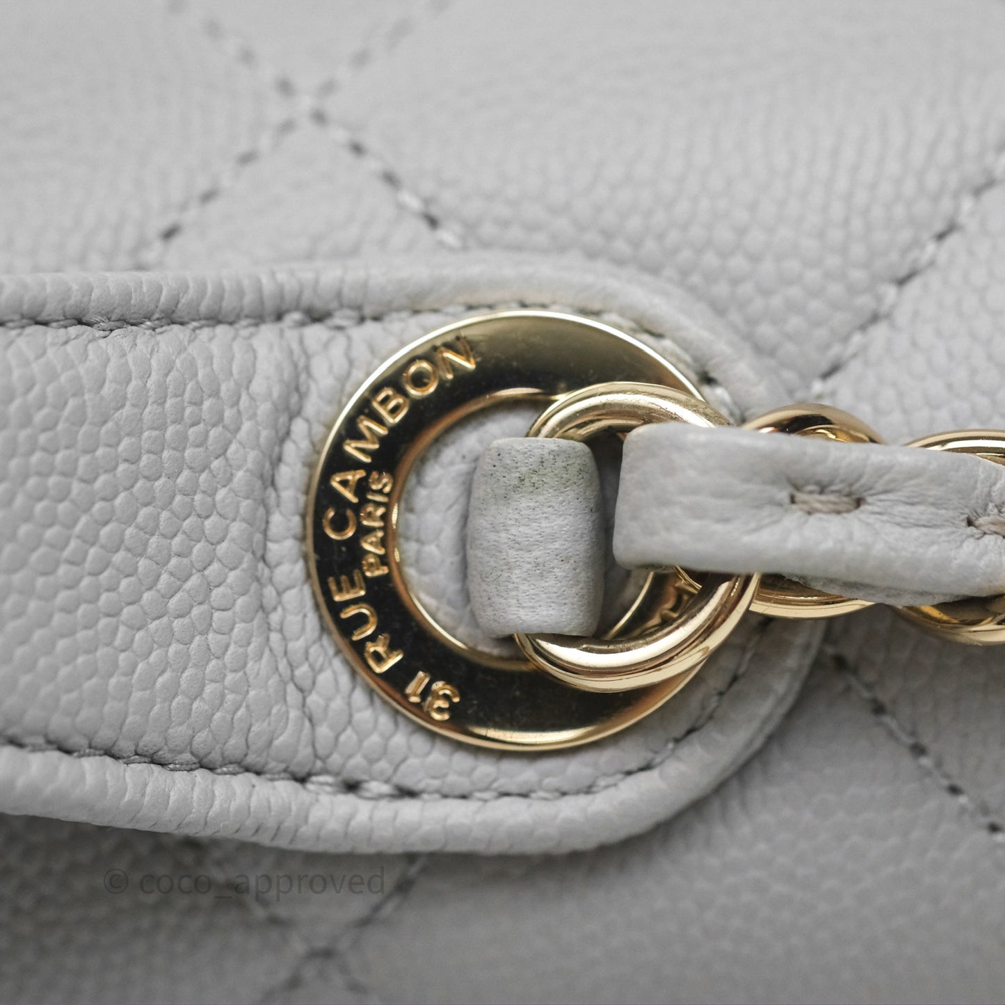 Chanel Quilted Medium Business Affinity Flap Grey Caviar Gold Hardware