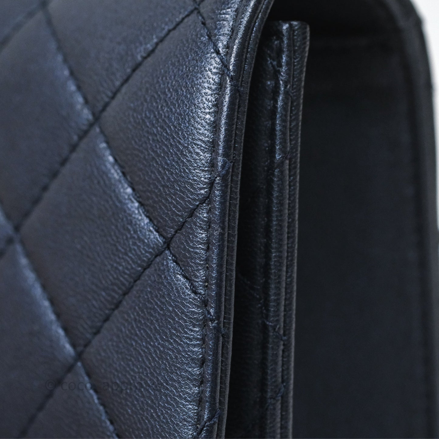 Chanel Quilted Chic Pearls Flap Iridescent Navy Goatskin Aged Gold Hardware