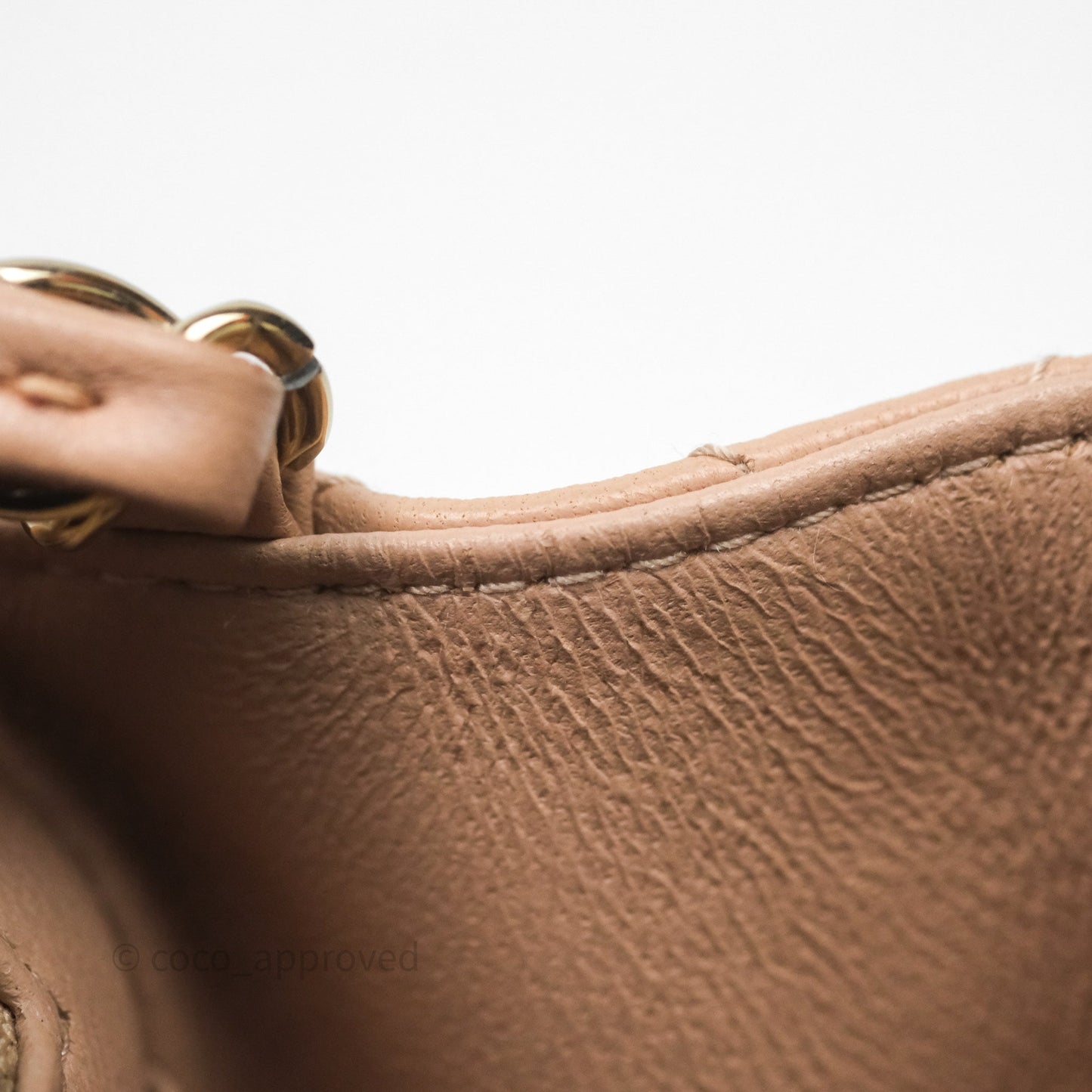 Chanel Mini Square Flap Quilted Beige Lambskin Gold Hardware