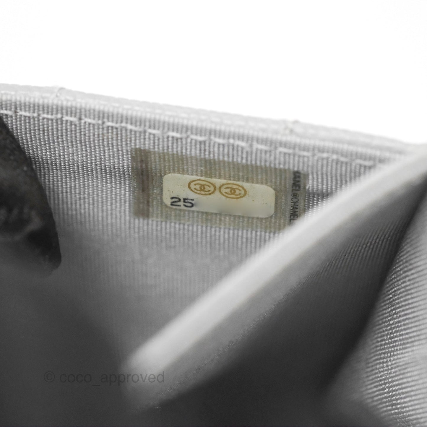 Chanel Boy Quilted Flap Card Holder Grey Caviar Aged Gold Hardware