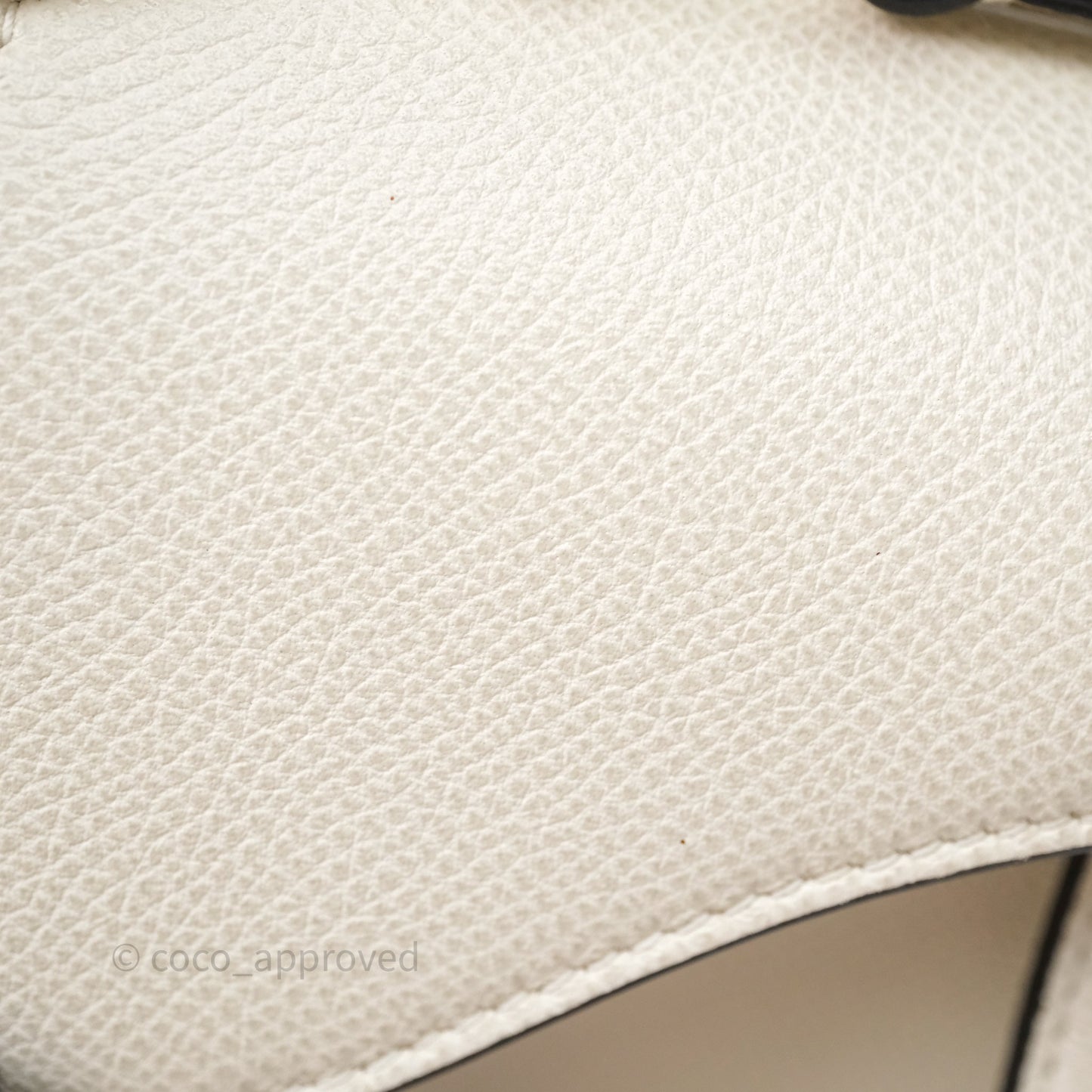 Christian Dior Mini Saddle Bag White Grained Calfskin Gold Hardware