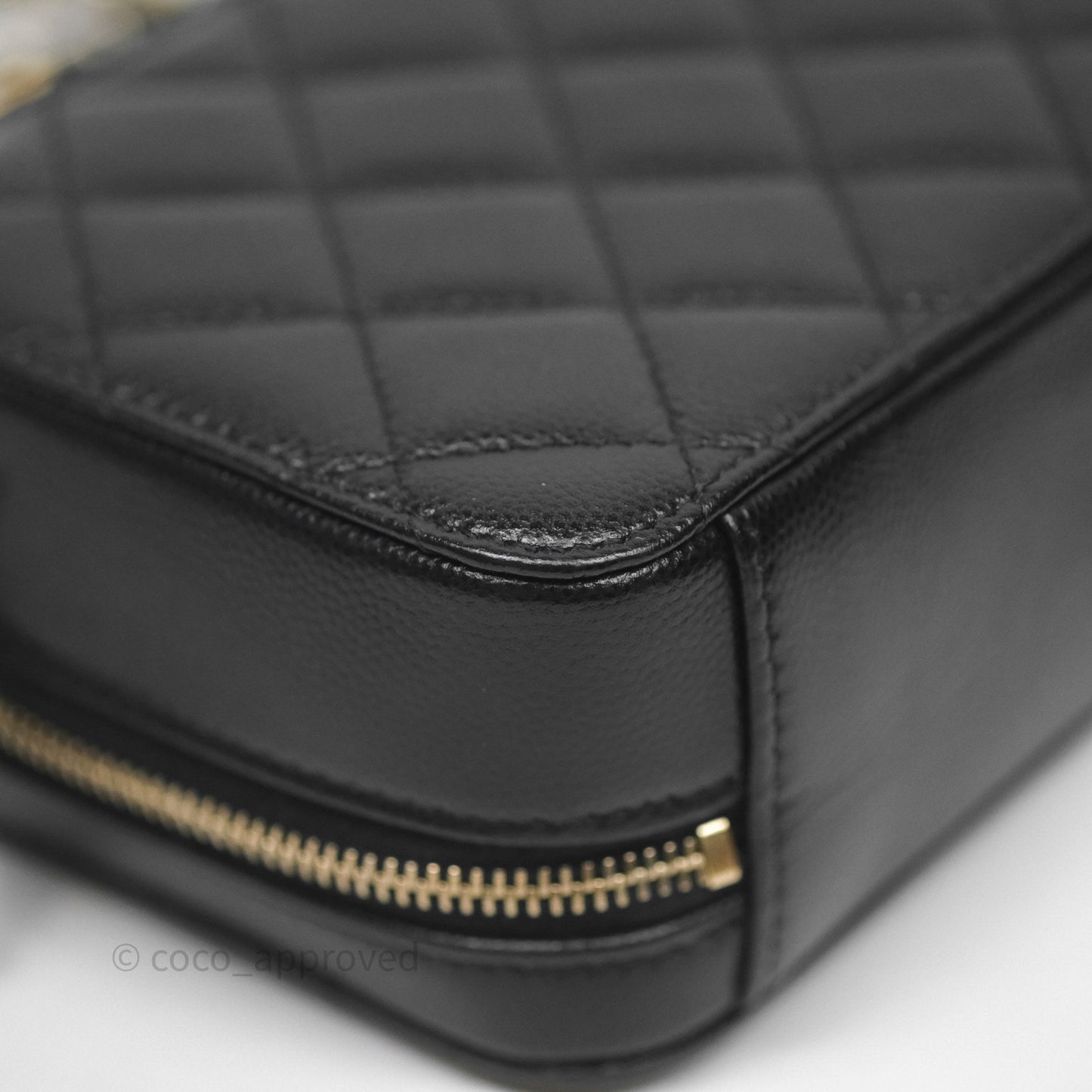 Chanel Quilted Camera Case Black Caviar Gold Hardware