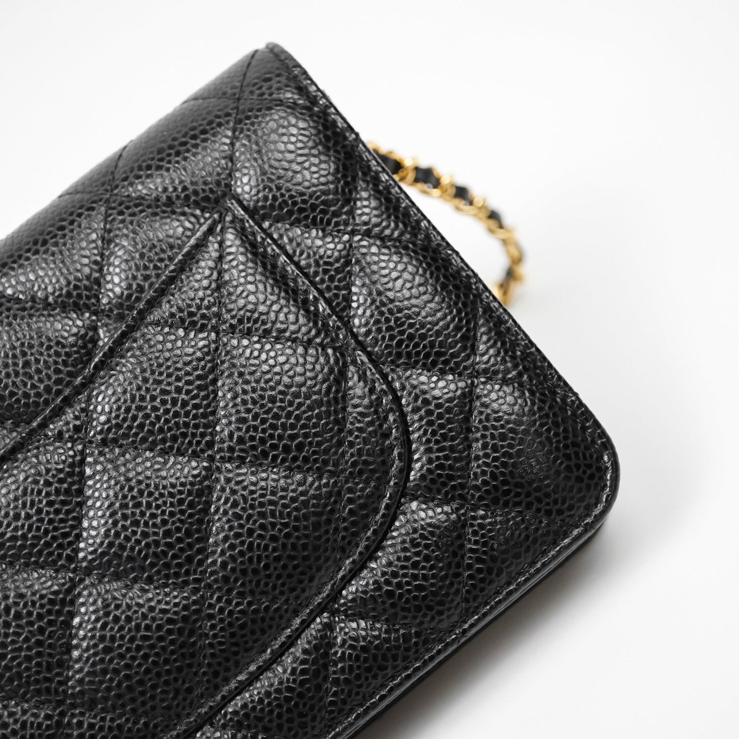 Chanel Quilted WOC Black Caviar Gold Hardware