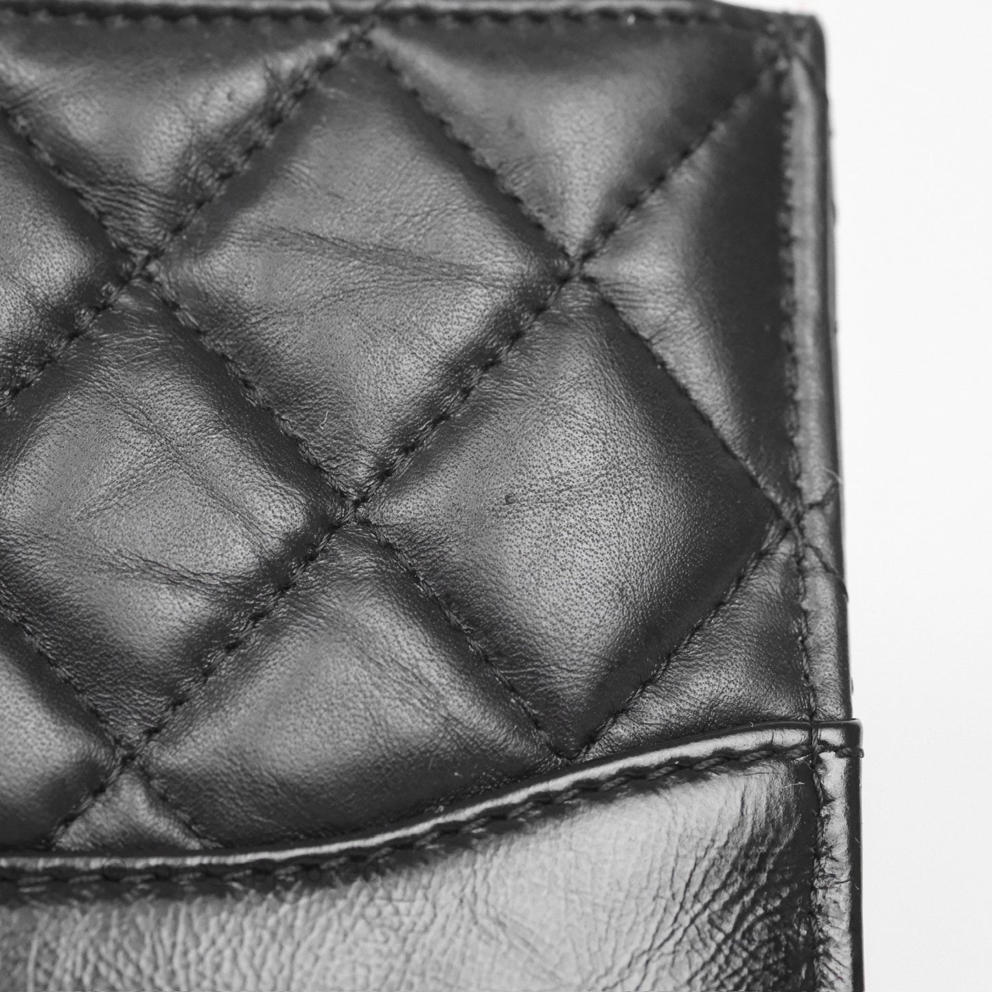 Chanel Quilted Gabrielle Zip Long Wallet Black