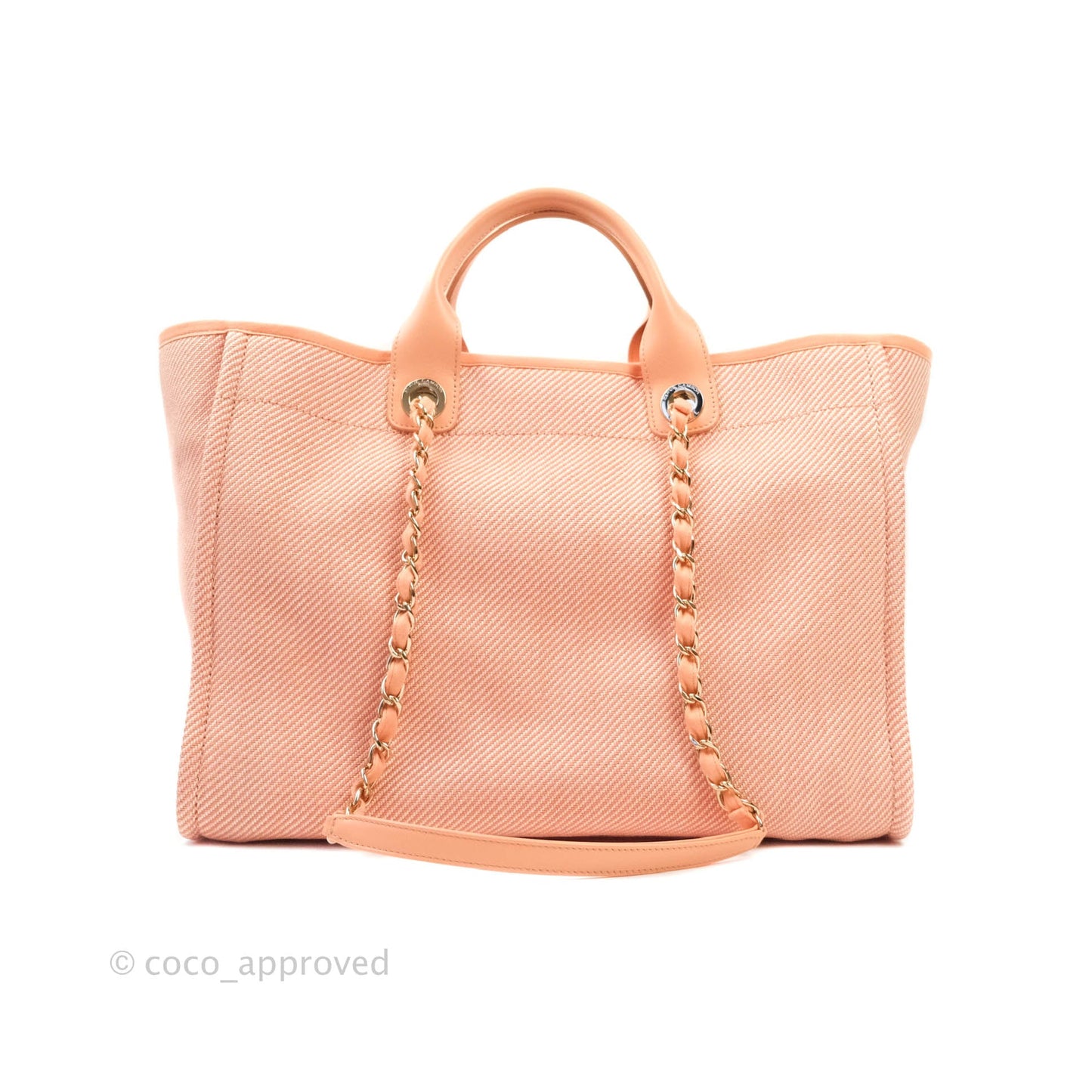 Chanel Large Deauville Coral Canvas