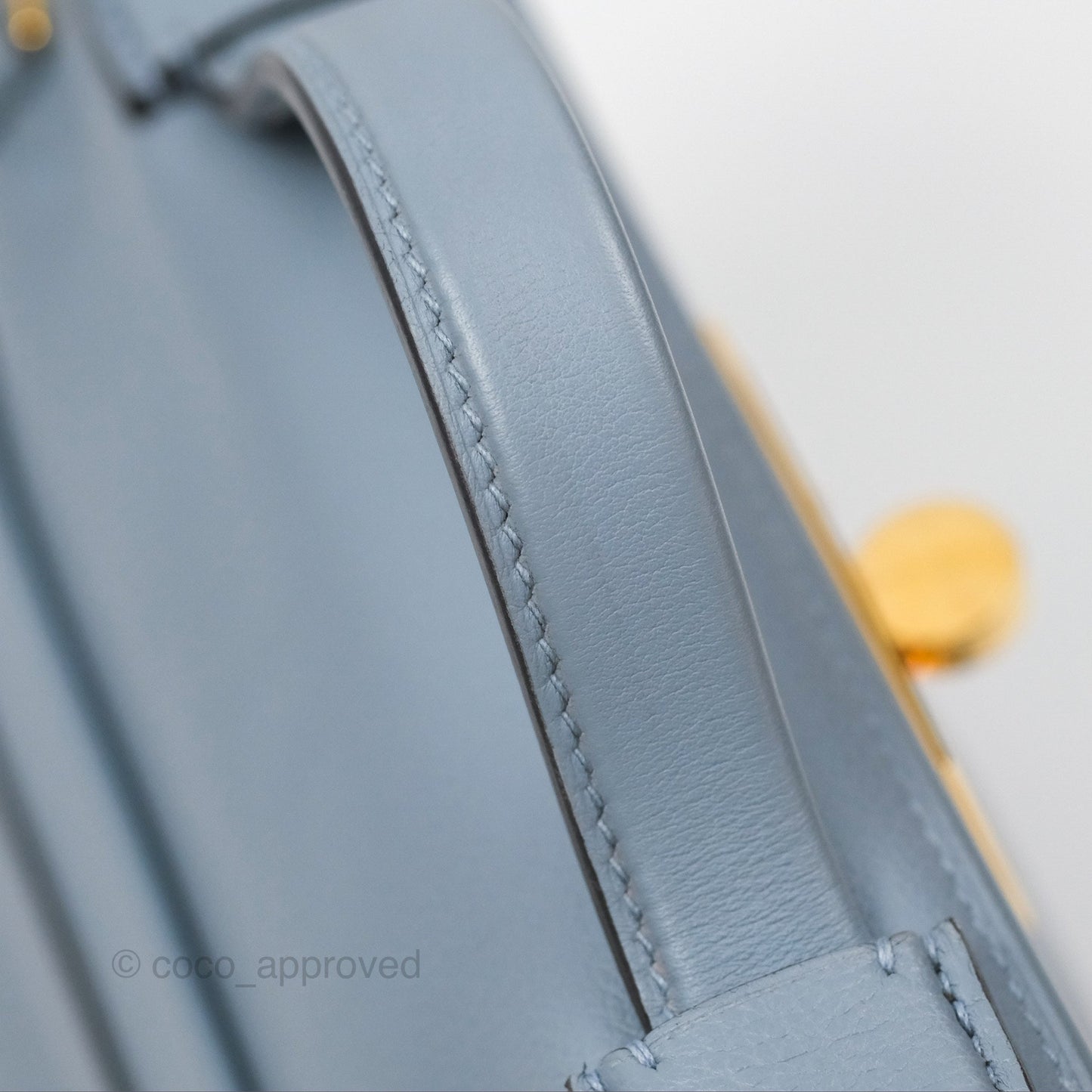 Hermès 24/24 21 Mini Bleu Lin J7 Evercolor/ Swift Gold Hardware