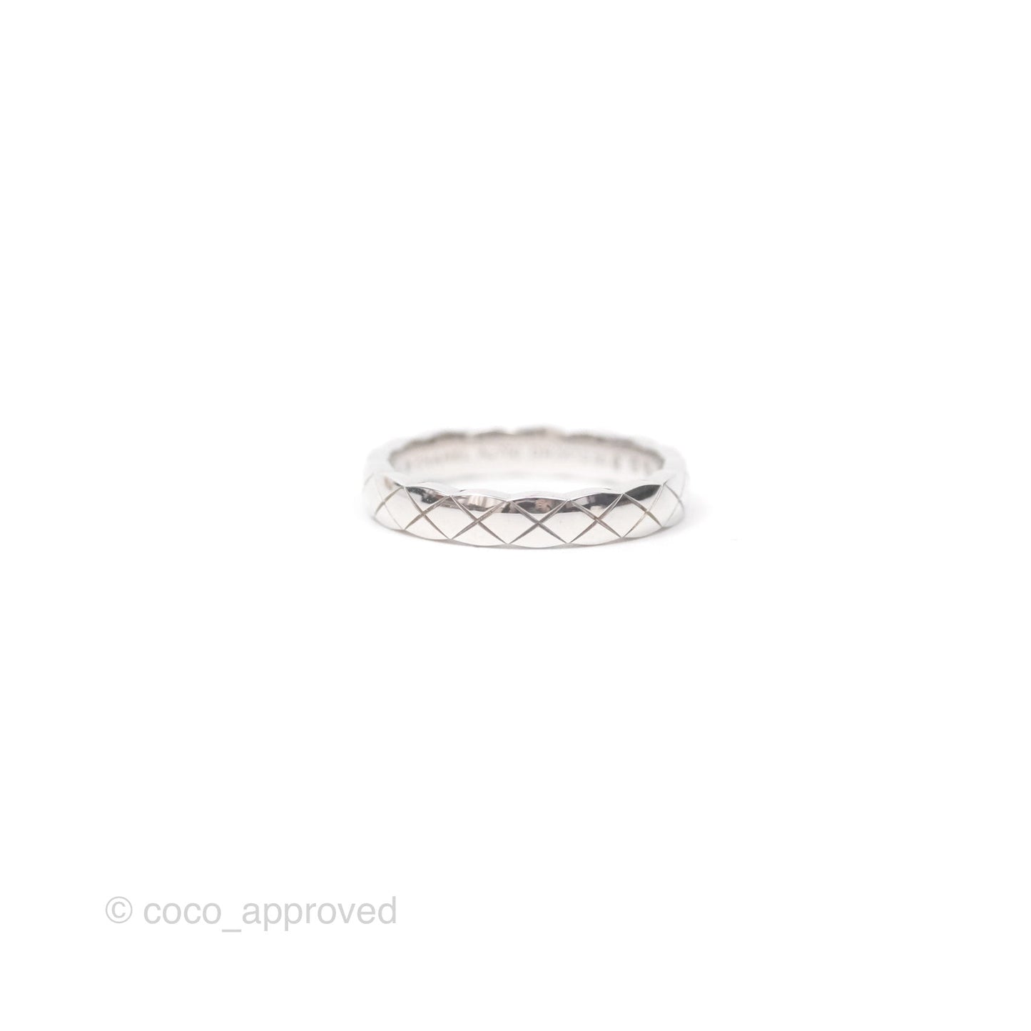 Chanel Coco Crush Ring 18K White Gold Mini Version Size 50