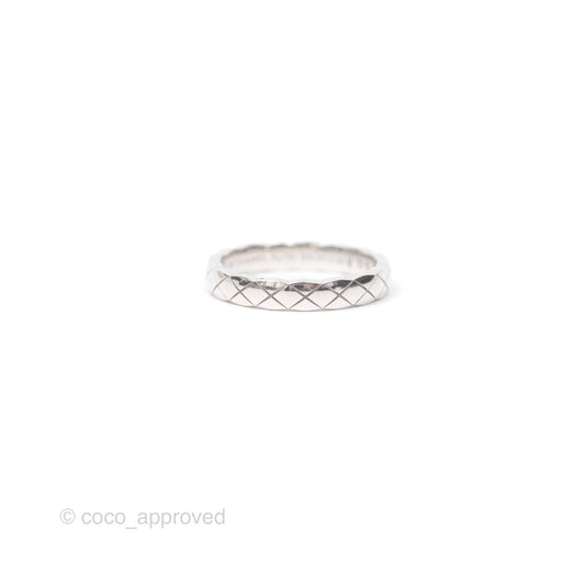 Chanel Coco Crush Ring 18K White Gold Mini Version Size 50