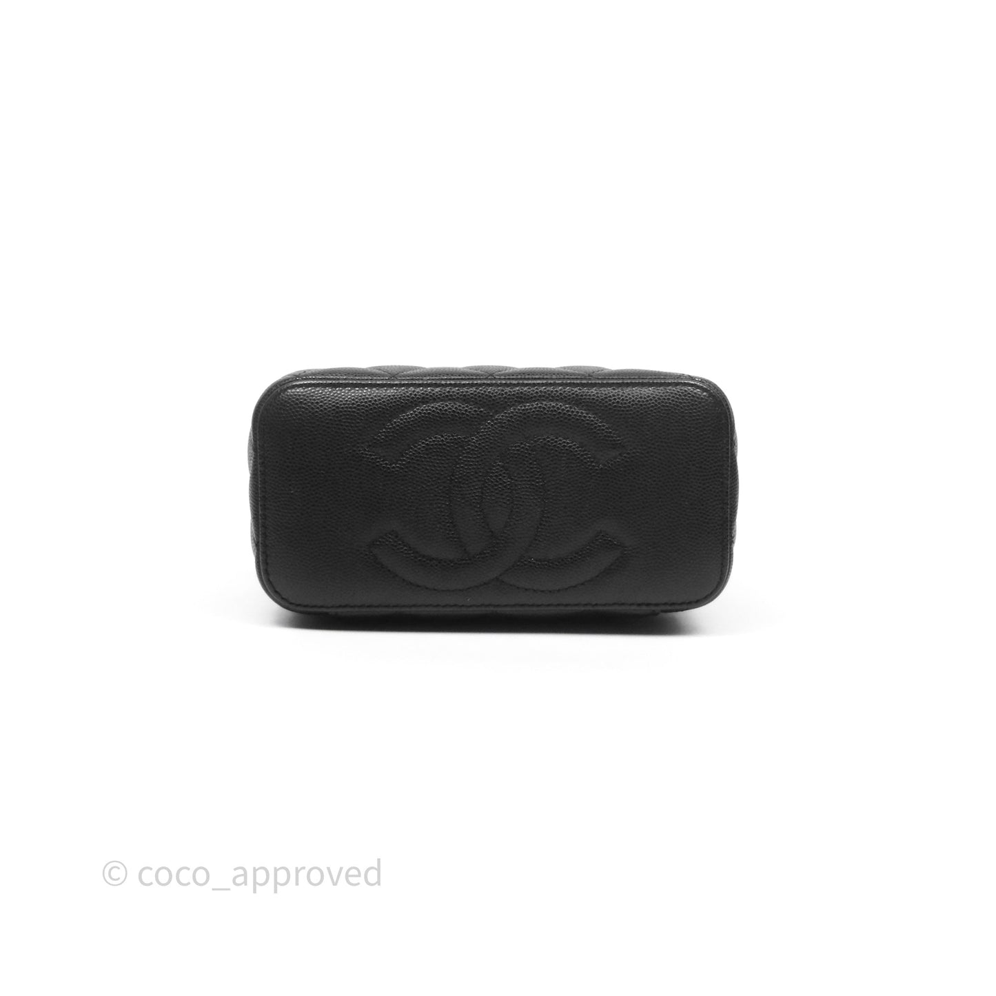 Chanel Vanity Rectangular With Chain Black Caviar Gold Hardware