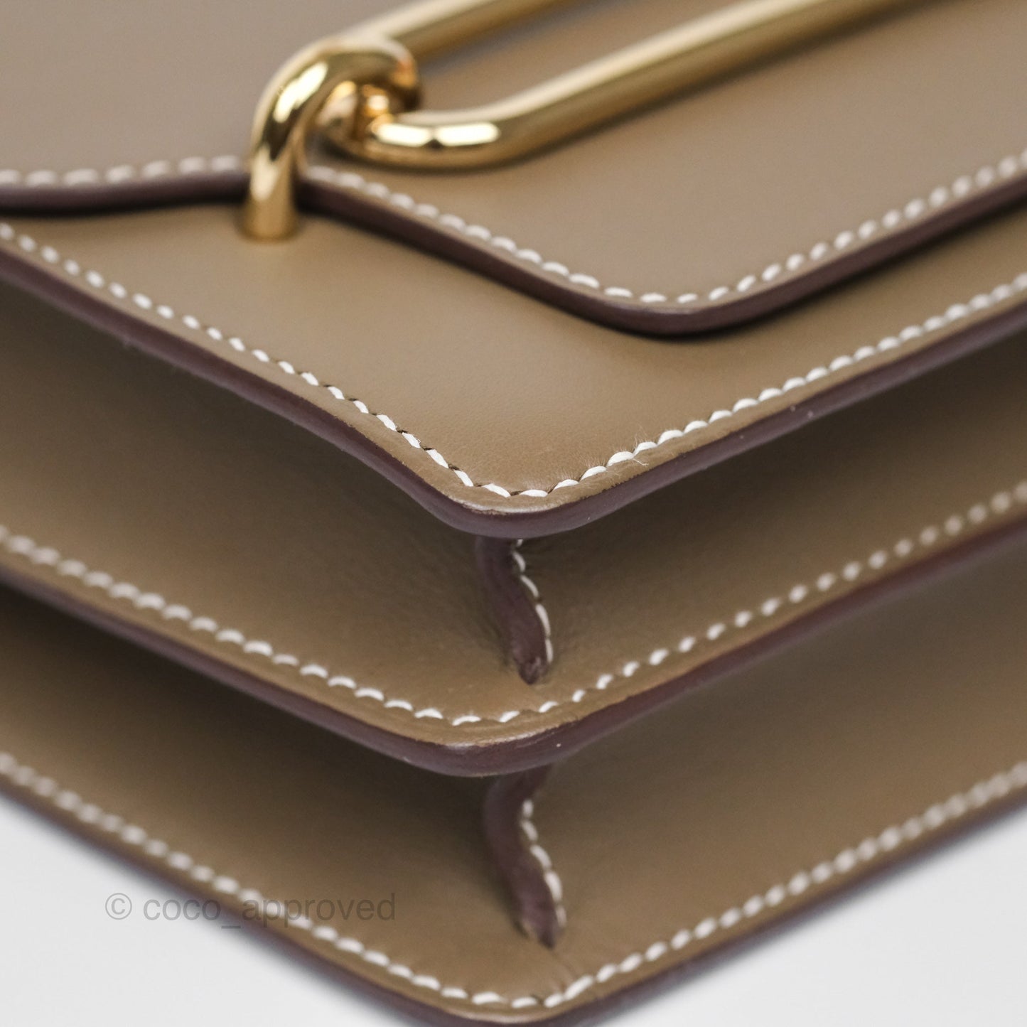 Hermès Roulis Mini 18 Etoupe 18 Swift Gold Hardware