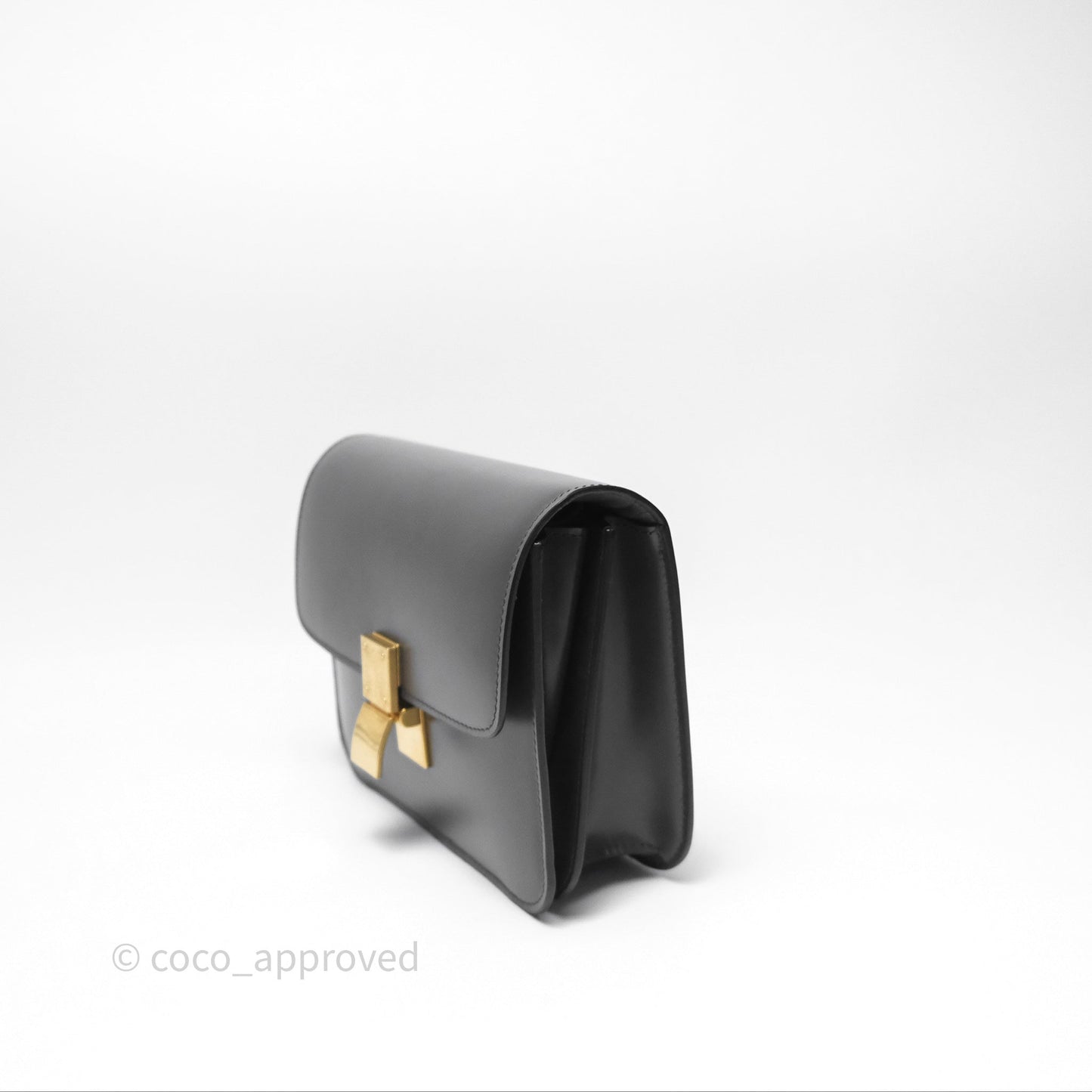 Celine Teen Classic Box Flap Dark Grey Box Calfskin
