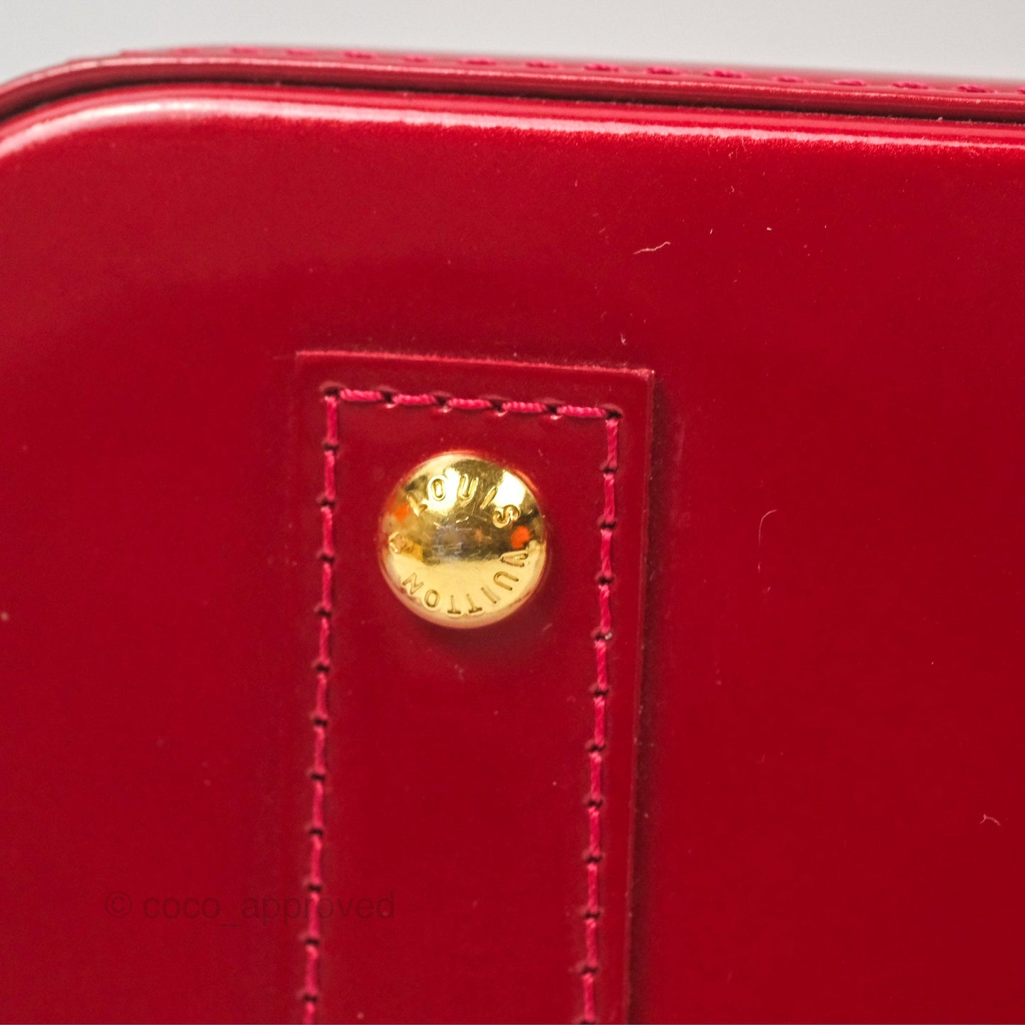 Louis Vuitton Alma BB Red Patent Gold Hardware