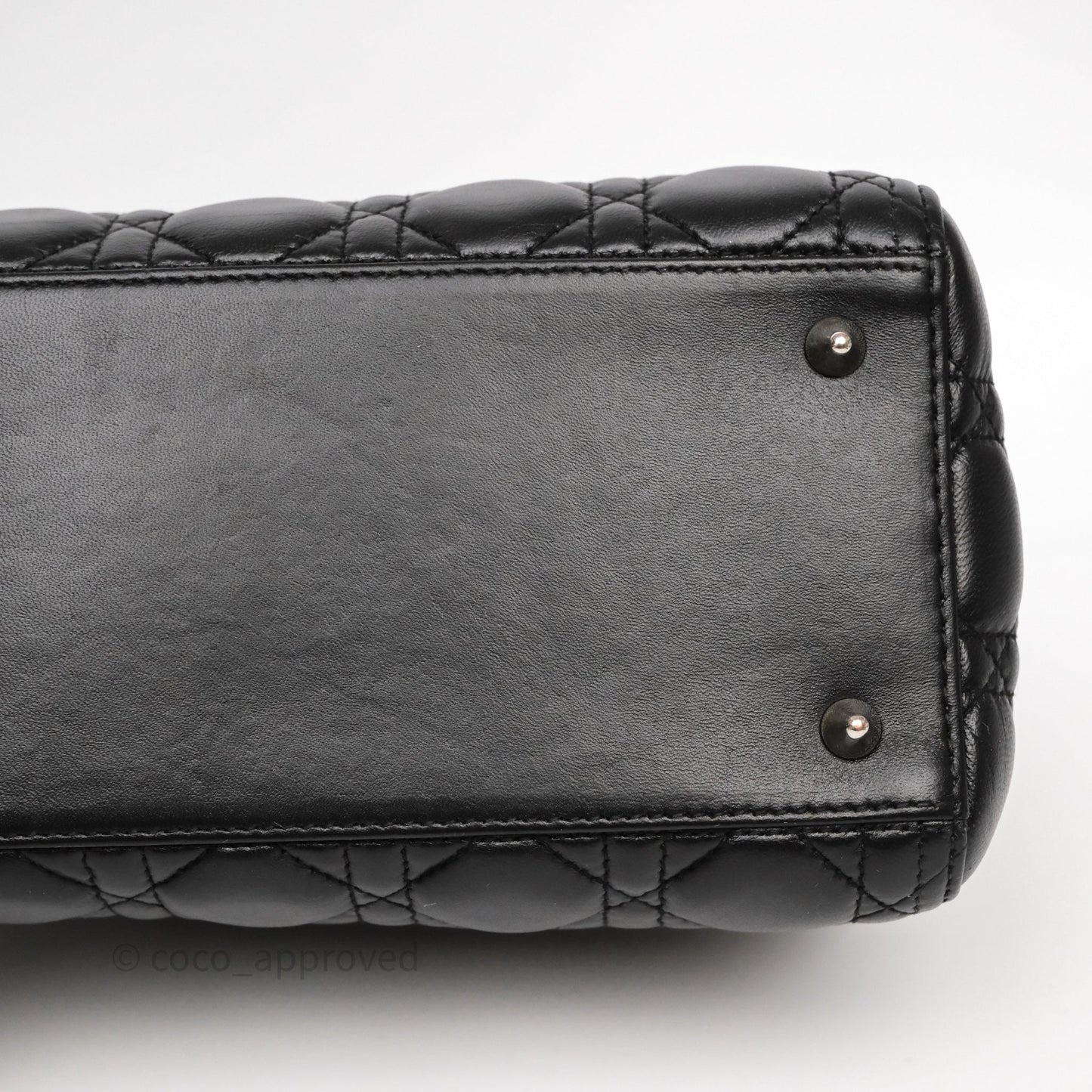 Christian Dior Medium Lady Dior Black Lambskin Silver Hardware
