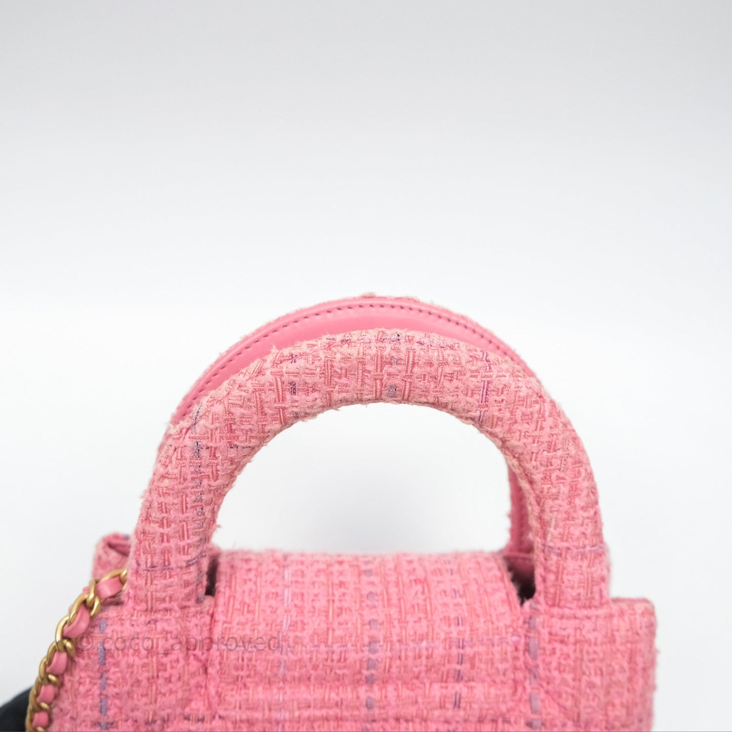 Chanel Kelly Bag Pink Tweed Aged Gold Hardware