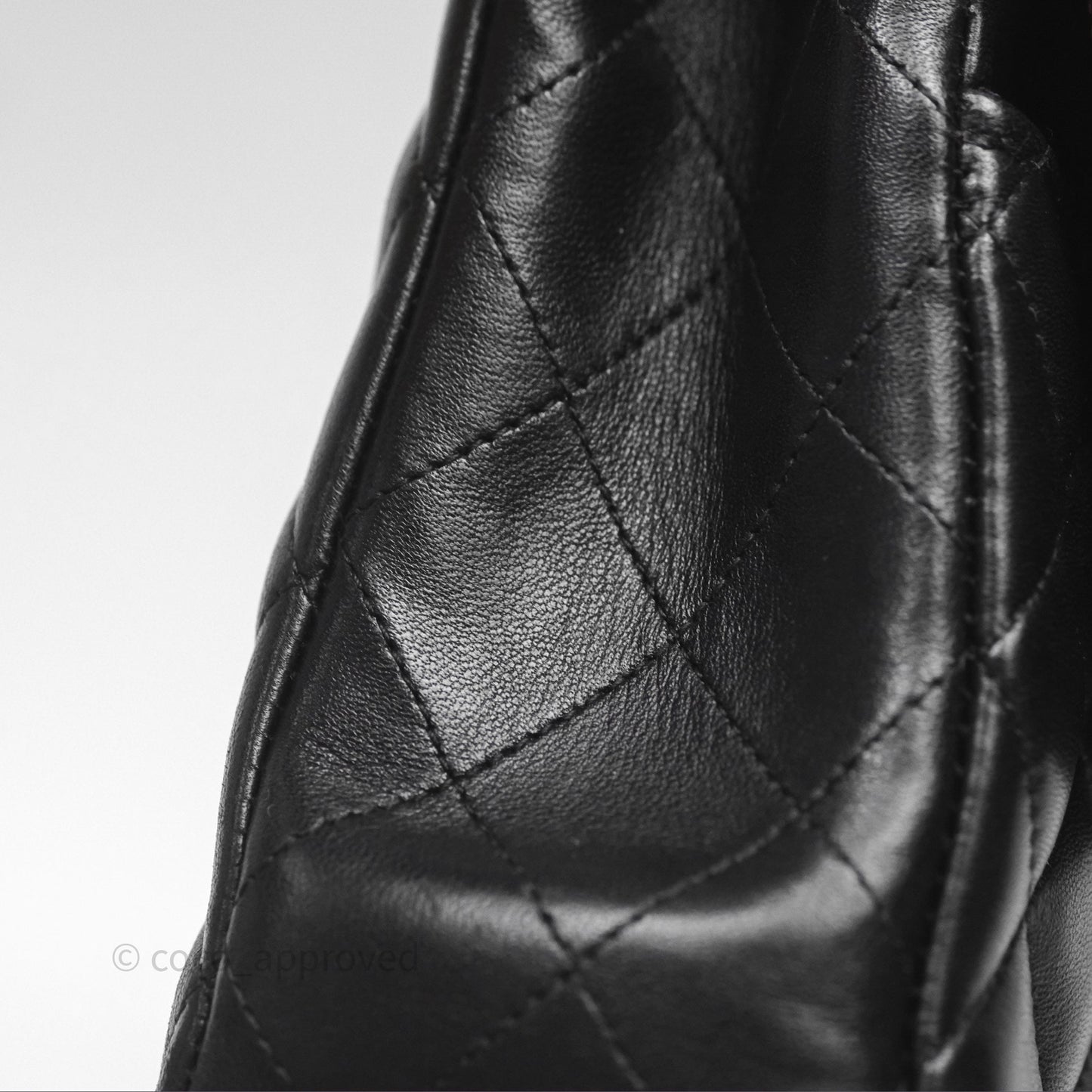 Chanel Classic M/L Medium Flap Quilted Black Lambskin Silver Hardware