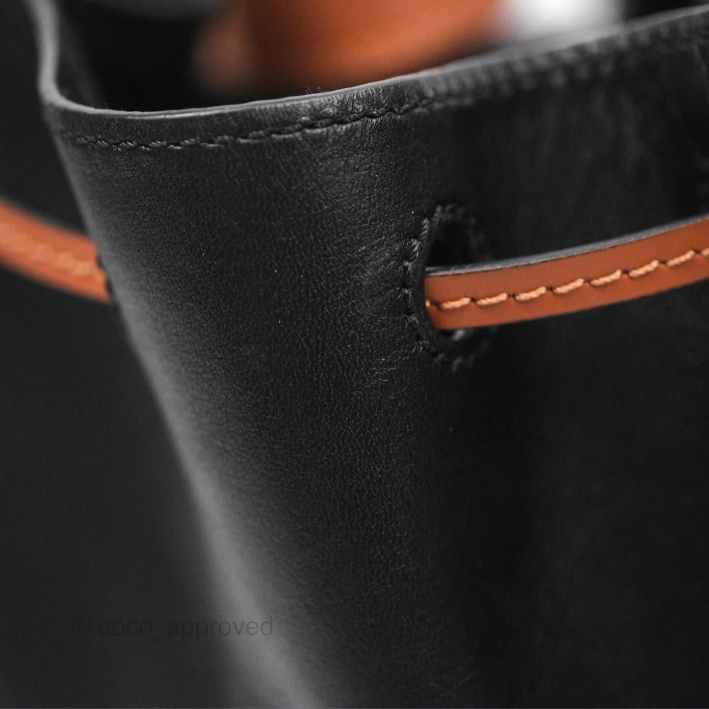 Loewe Small Balloon Bucket Bag Black Tan Calfskin