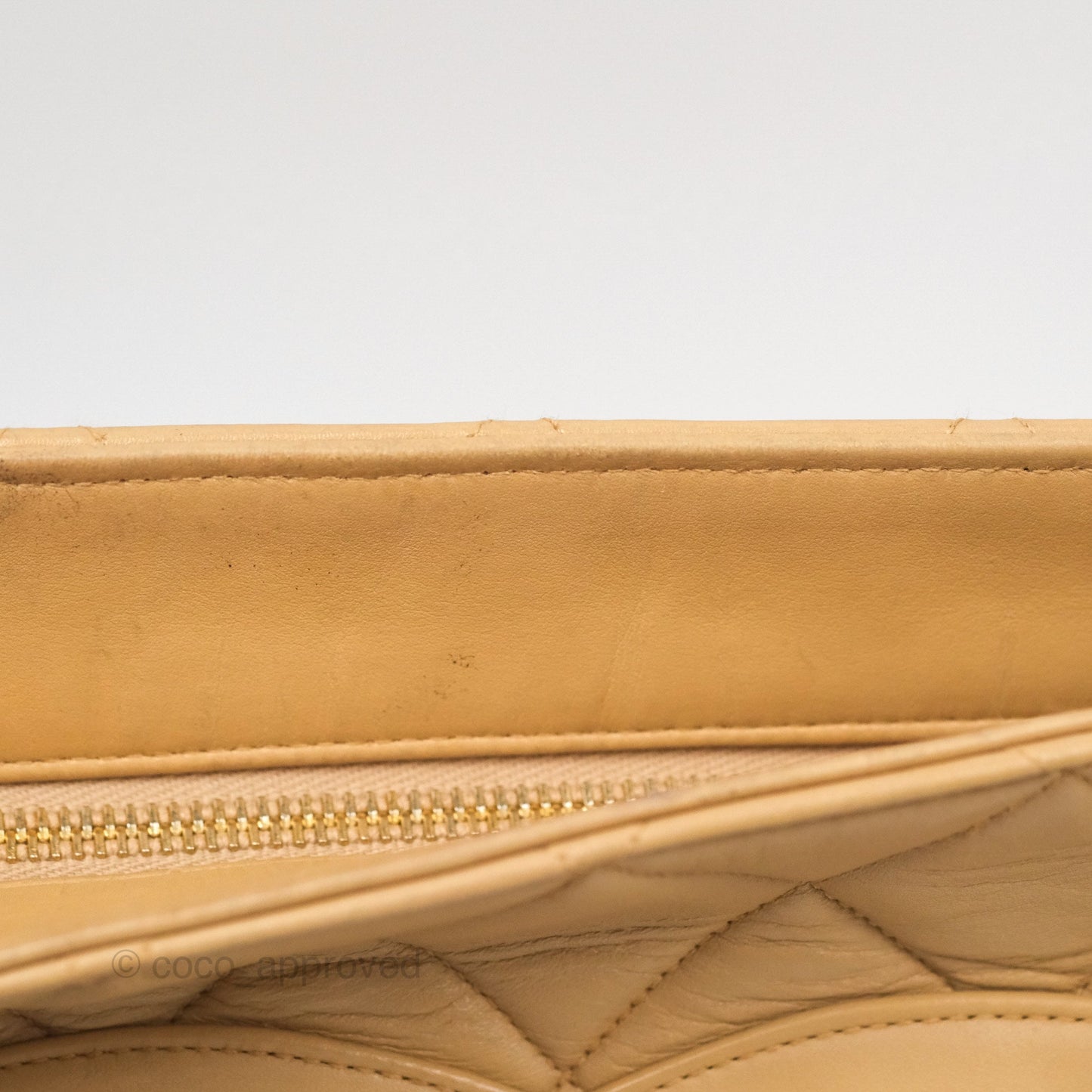 Chanel Vintage Medallion CC Beige Lambskin Tote Bag Gold Hardware
