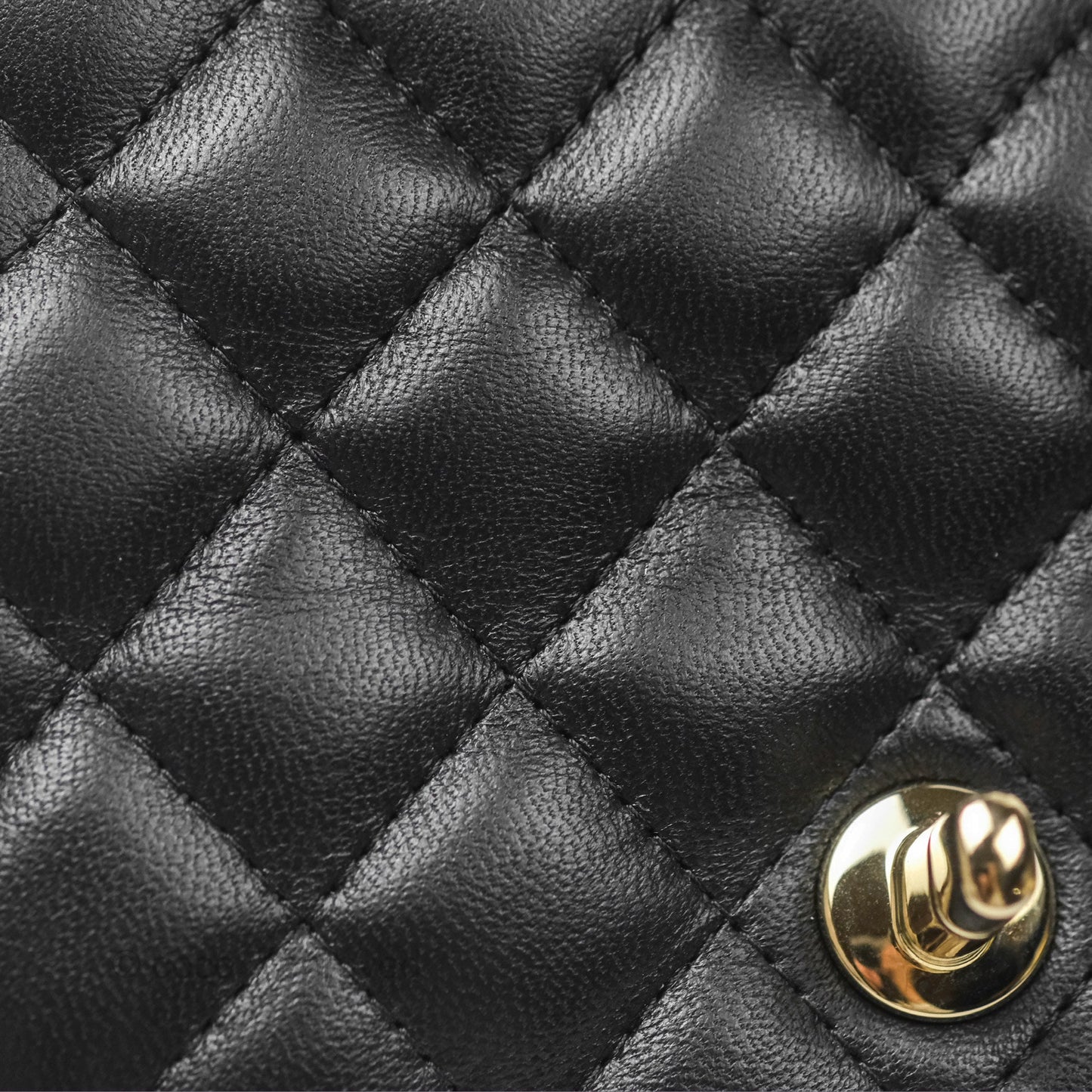 Chanel Mini Square Flap Bag Quilted Black Lambskin Gold Hardware