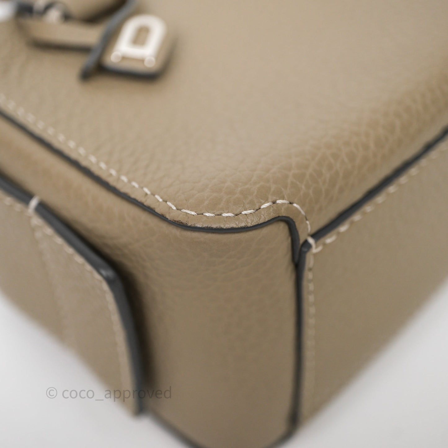 Delvaux Cool Box Nano Ivory Taurillon Soft Grained Calfskin Palladium Hardware