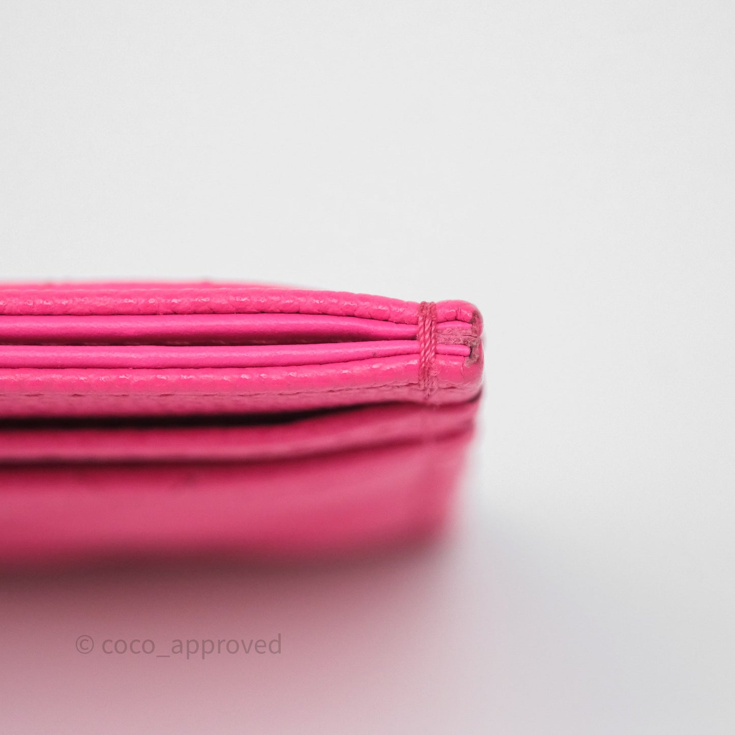 Chanel Classic Flat Card Holder Pink Caviar Gold Hardware