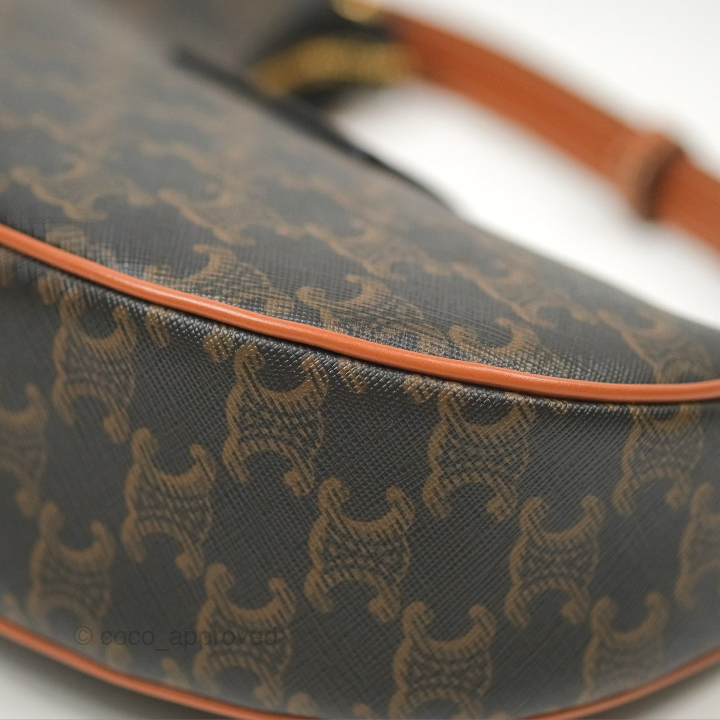 Celine Medium Ava Triomphe Bag Triomphe Canvas Tan Calfskin